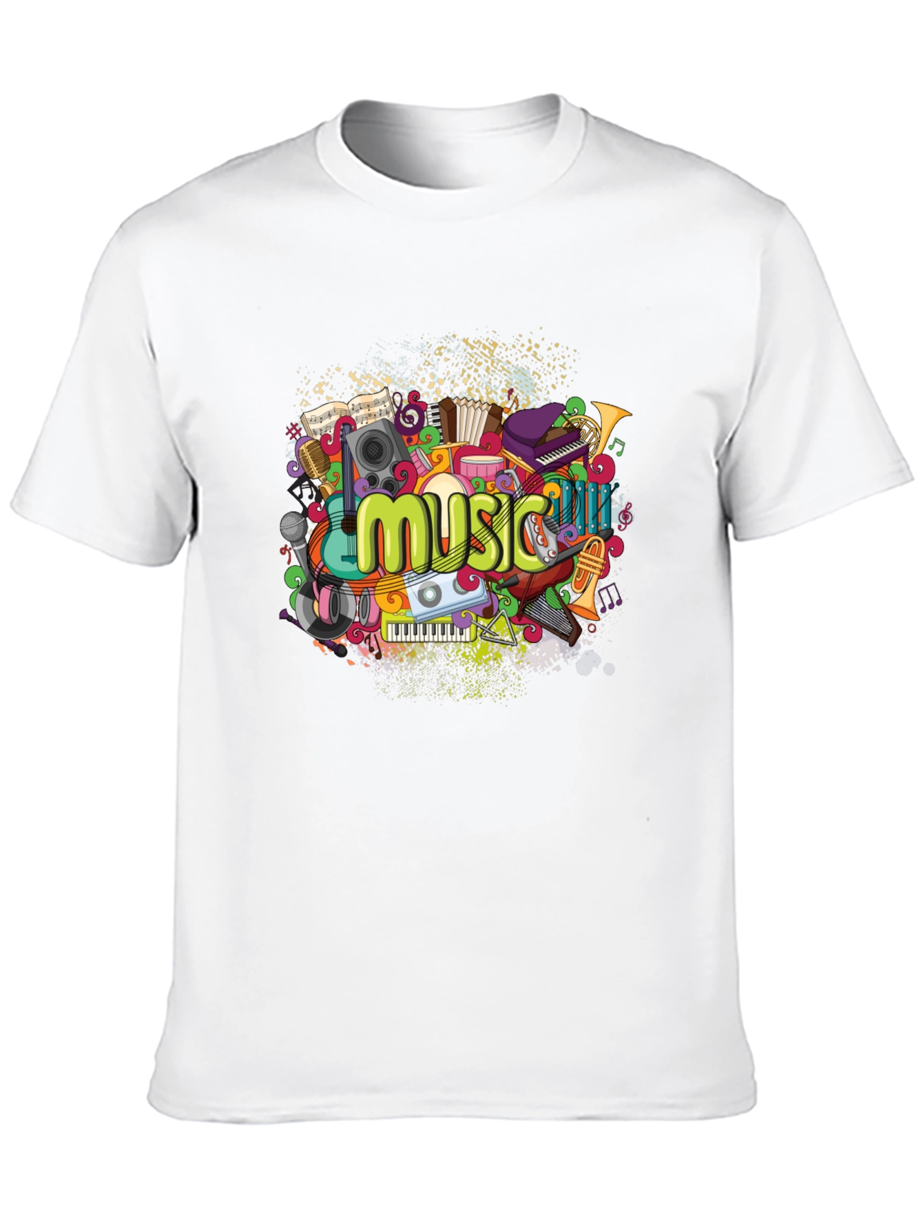 Black Music Lover's T-Shirt - Black Cotton Graphic Tee view 10