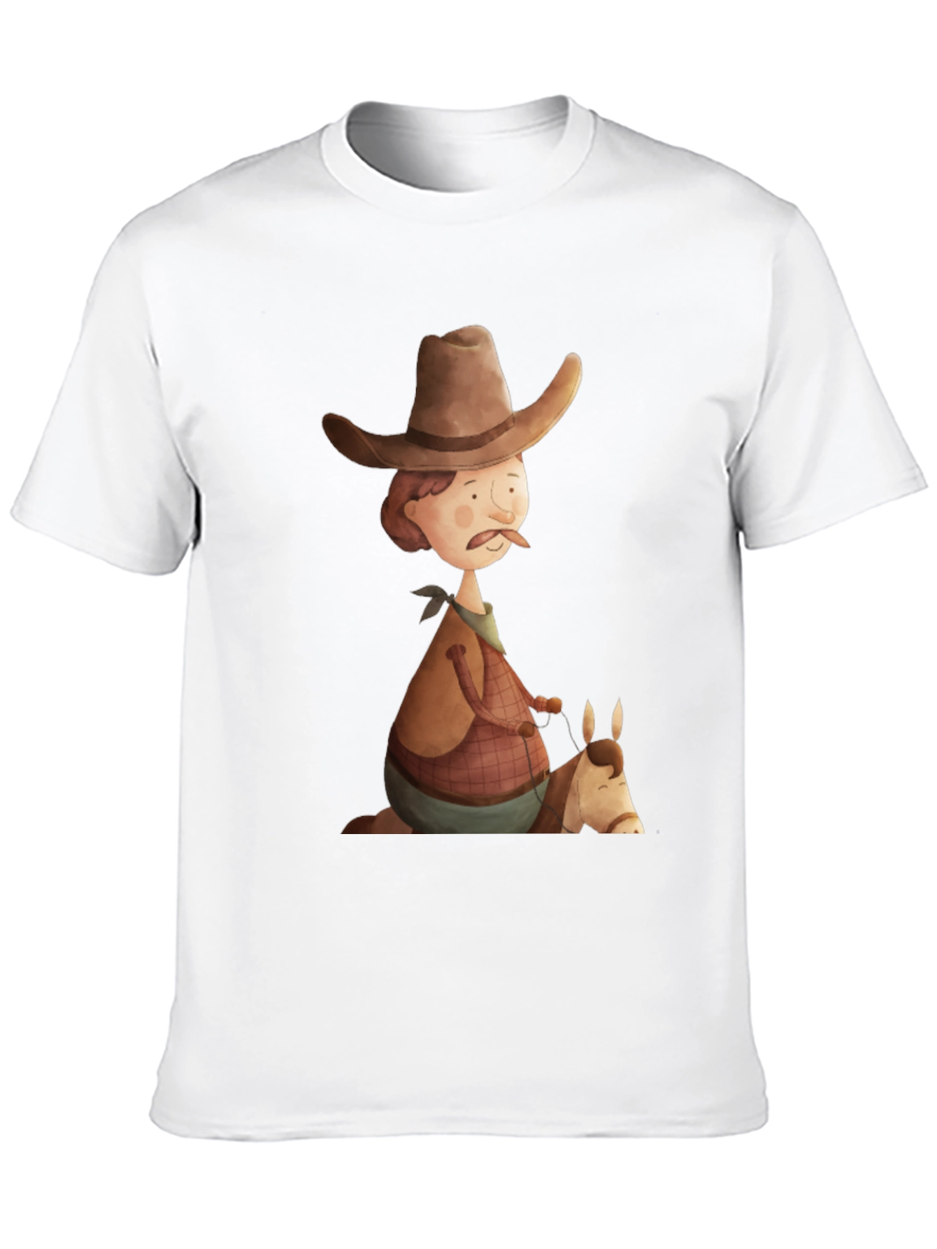 Black Cartoon Cowboy Graphic Tee - Unique Design! view 10
