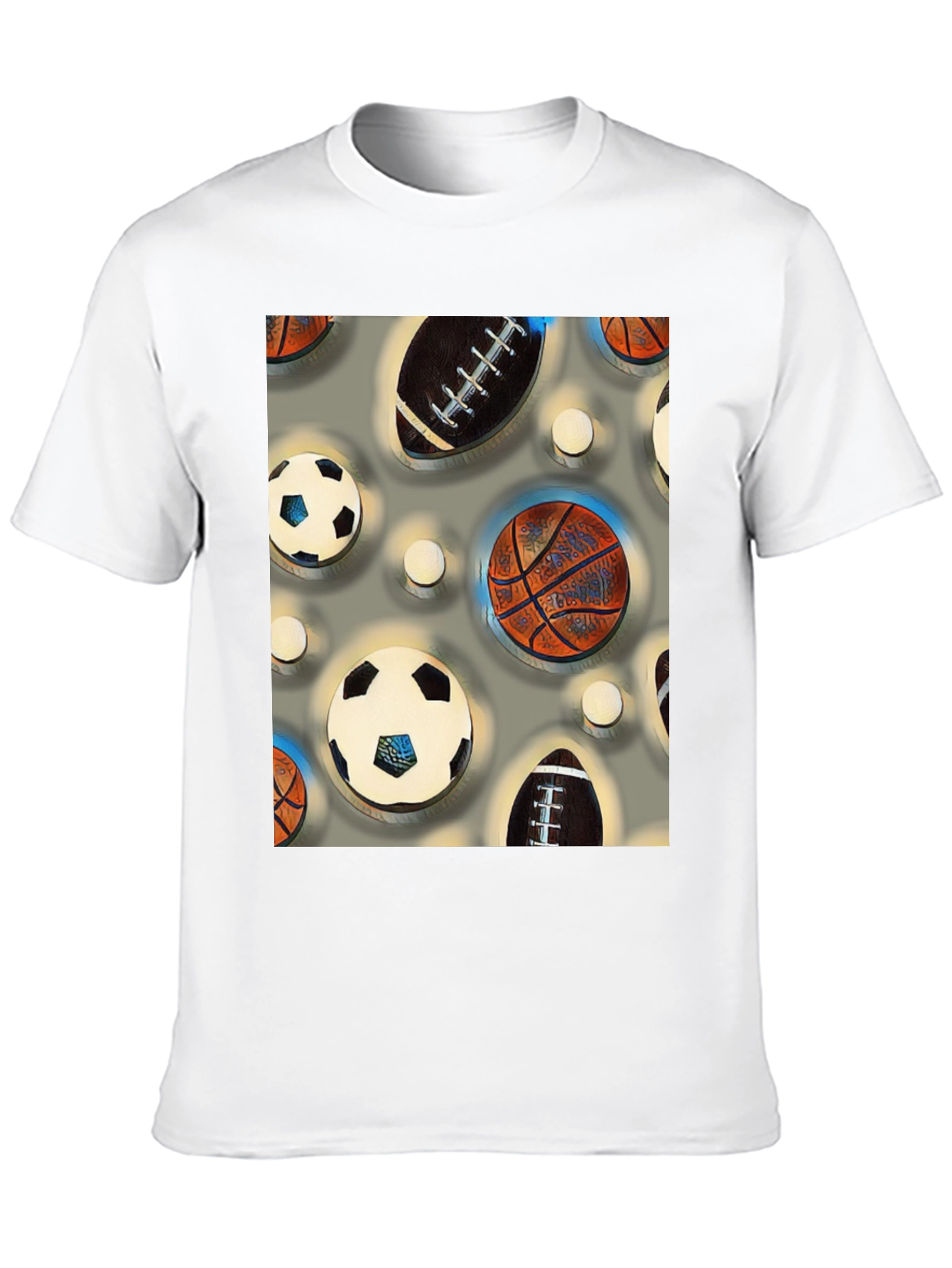 Black Sports Balls Patterned Tee view 10