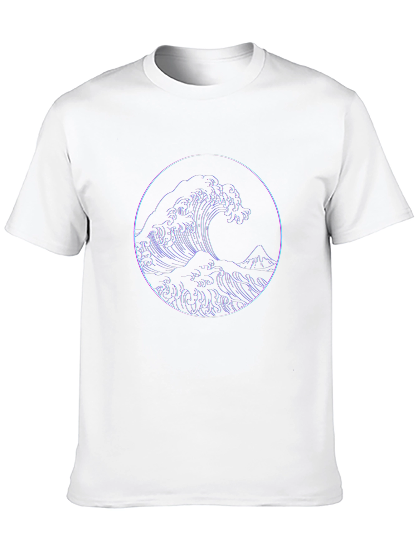 Black Great Wave Graphic Tee - Black Crew Neck T-Shirt view 10