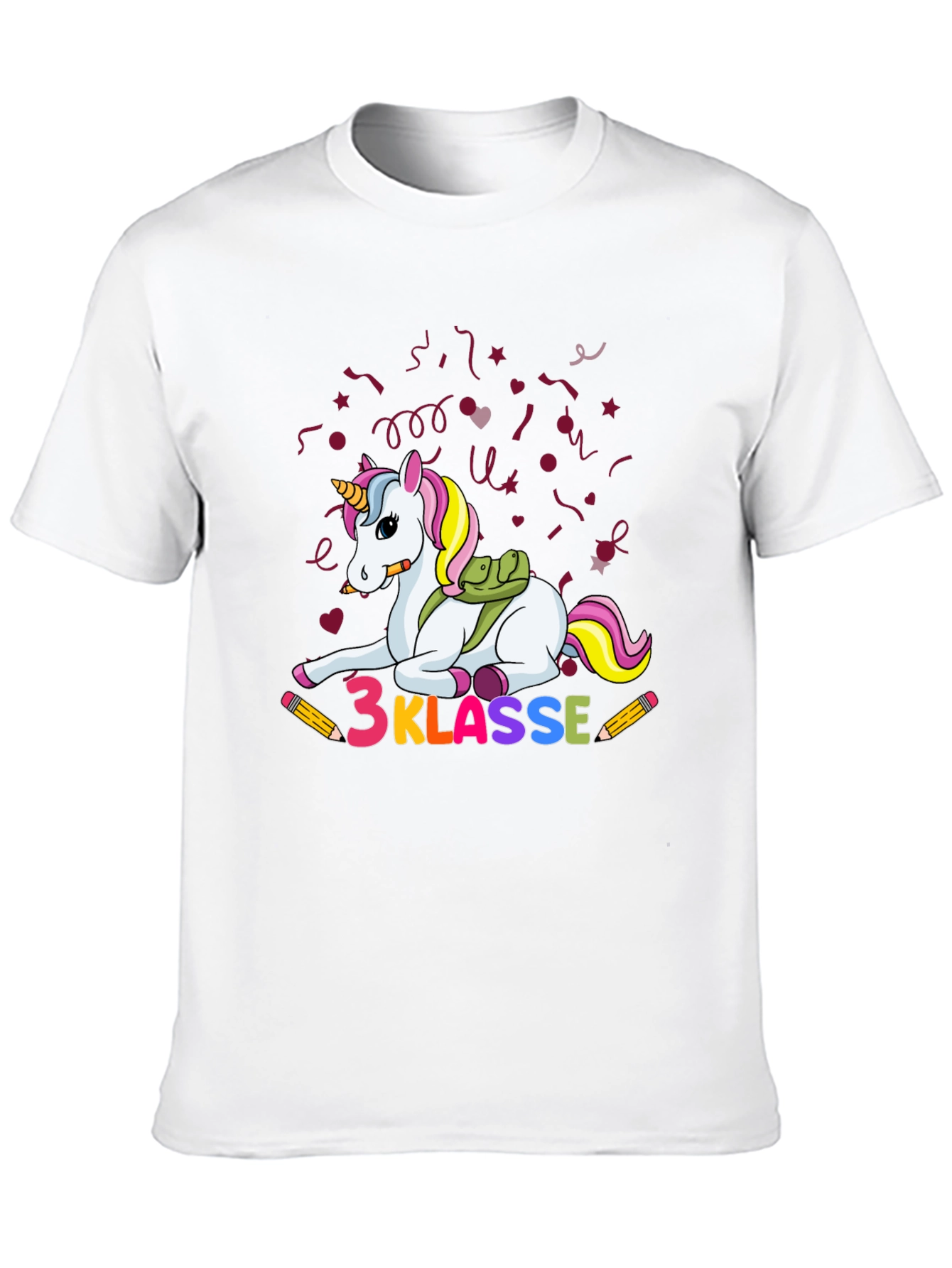 Black Cute Unicorn 3 Klasse T-Shirt view 10