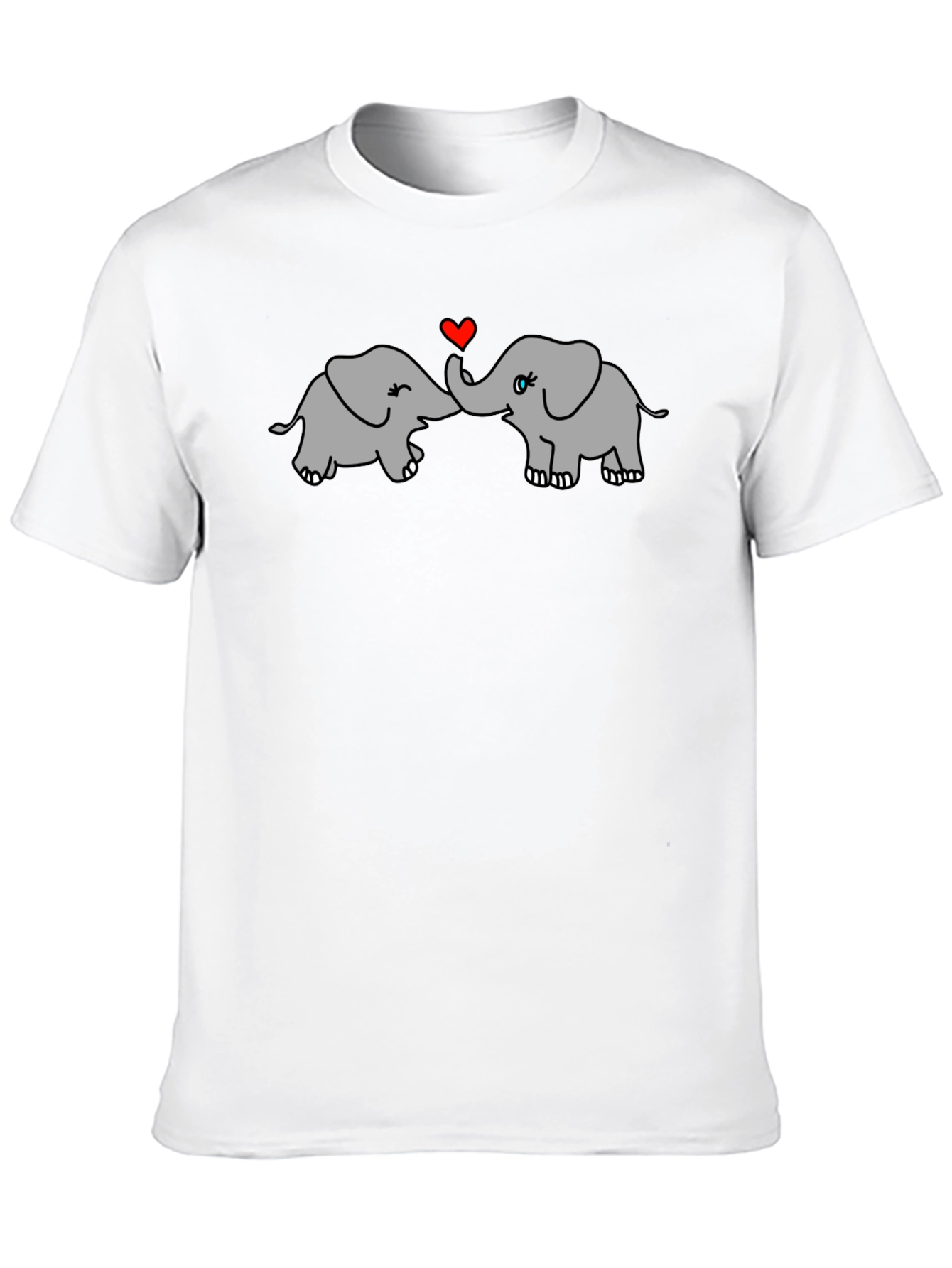 Black Elephant Love T-Shirt - Cute Animal Graphic Tee view 10