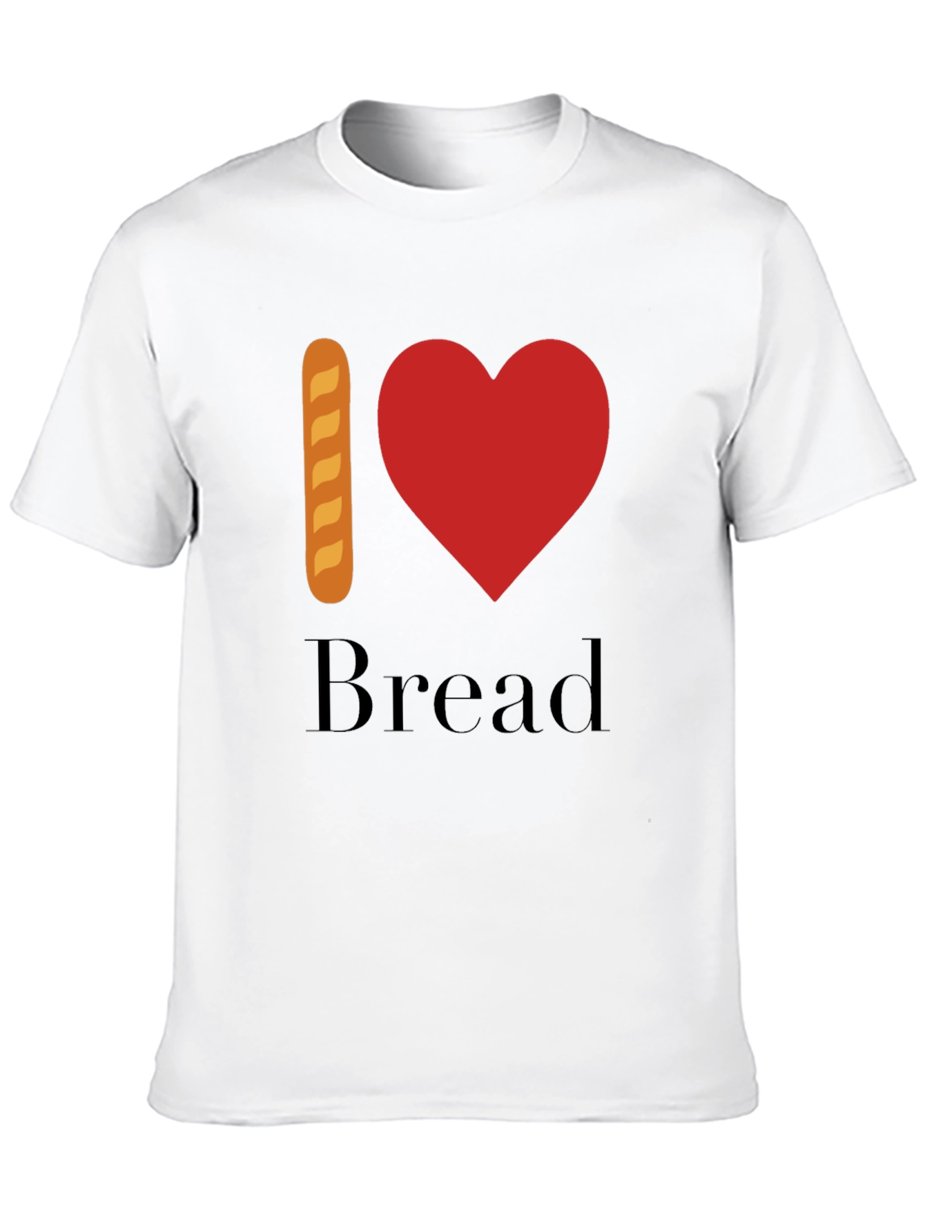 Black I Love Bread T-Shirt - Novelty Foodie Tee view 10