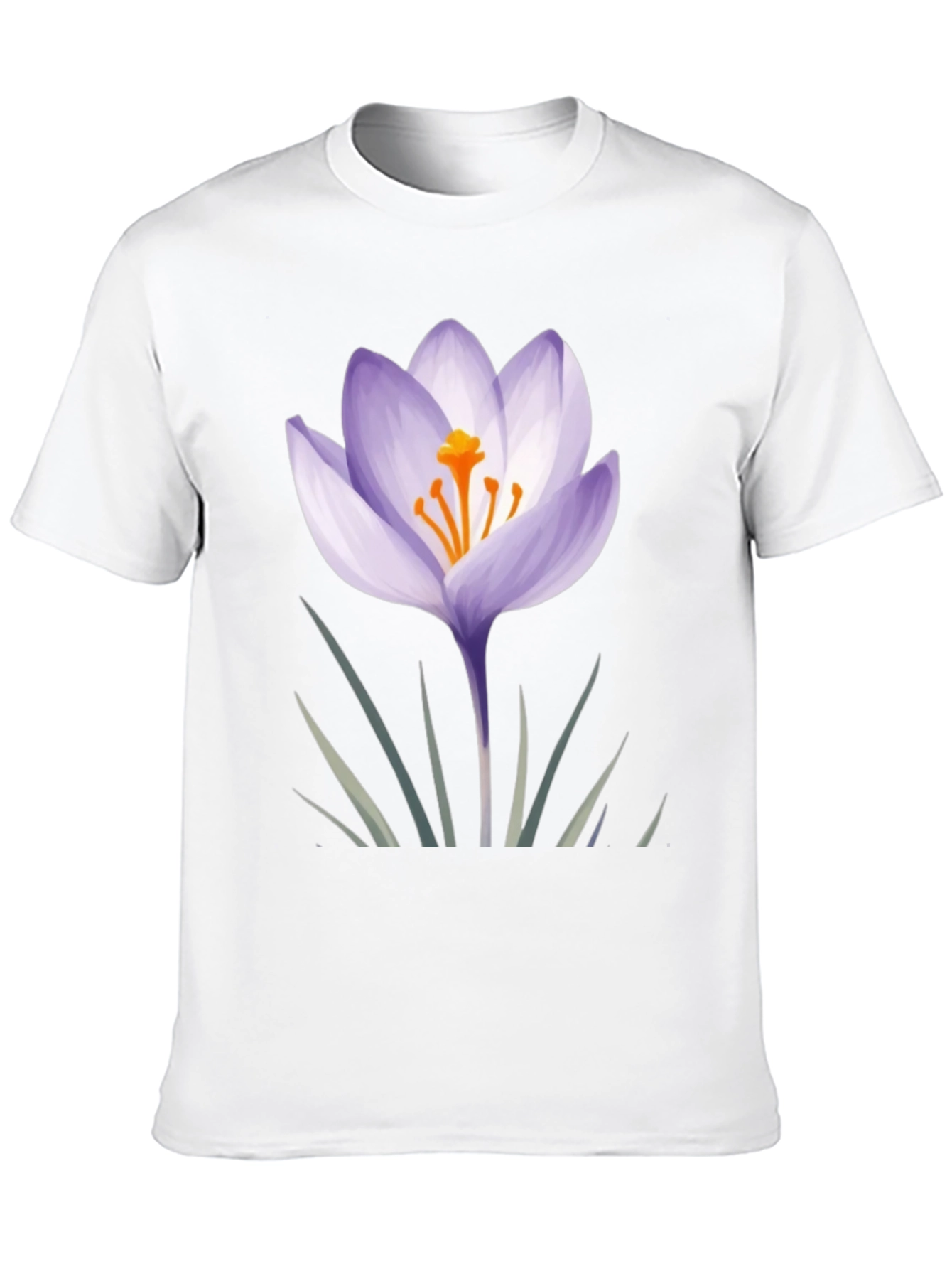 Black Crocus Flower Graphic Black T-Shirt view 10
