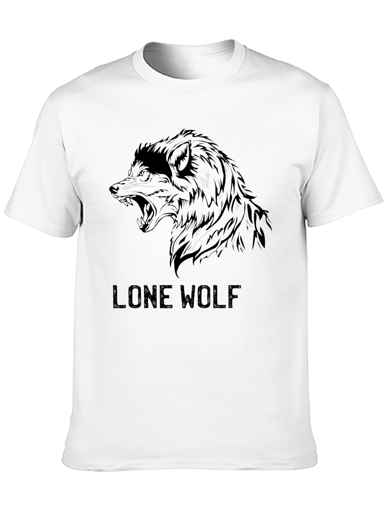 Black Lone Wolf Graphic Tee - Men's Black T-Shirt view 10