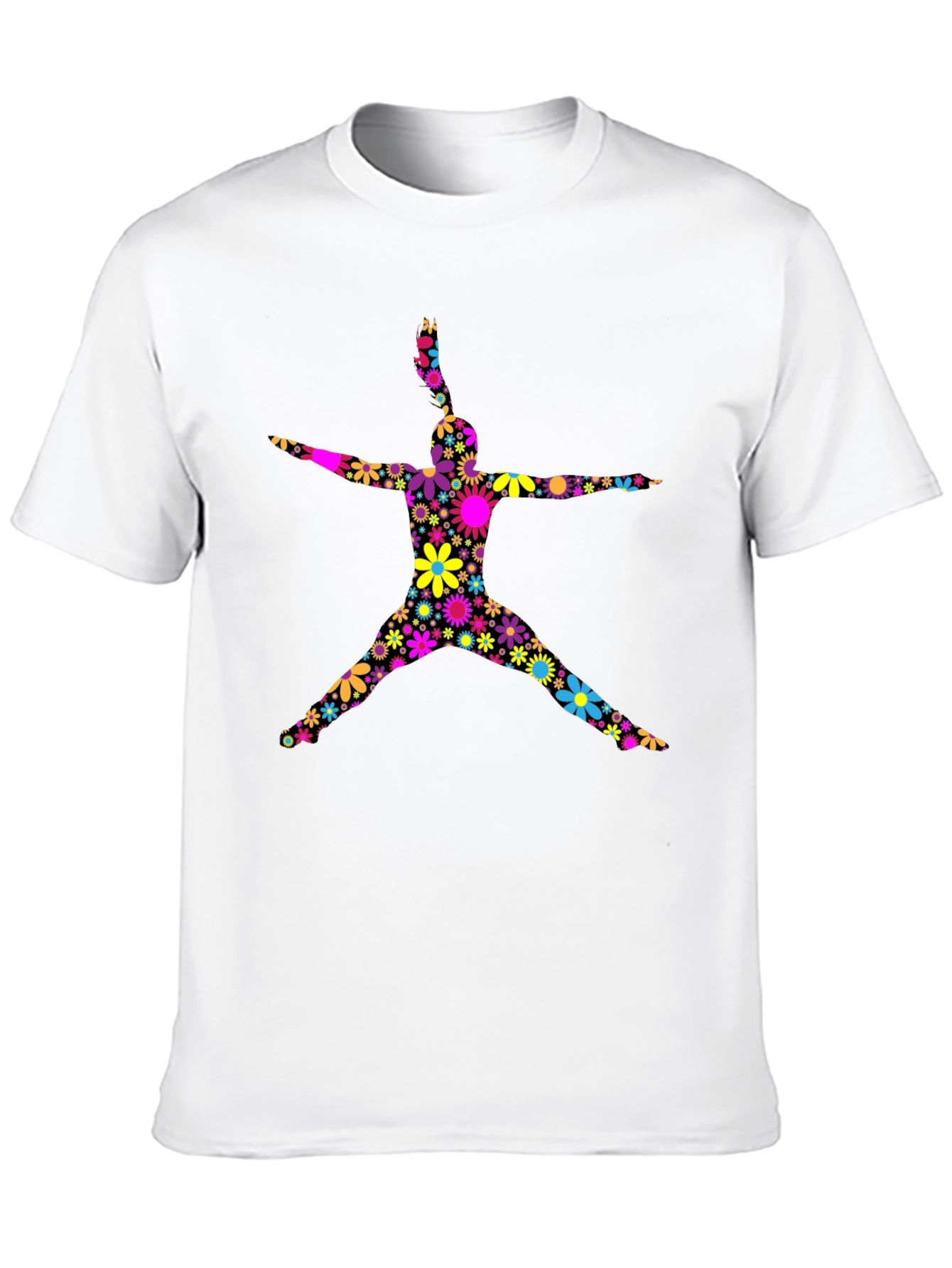 Black Floral Jumping Man Black T-Shirt view 10