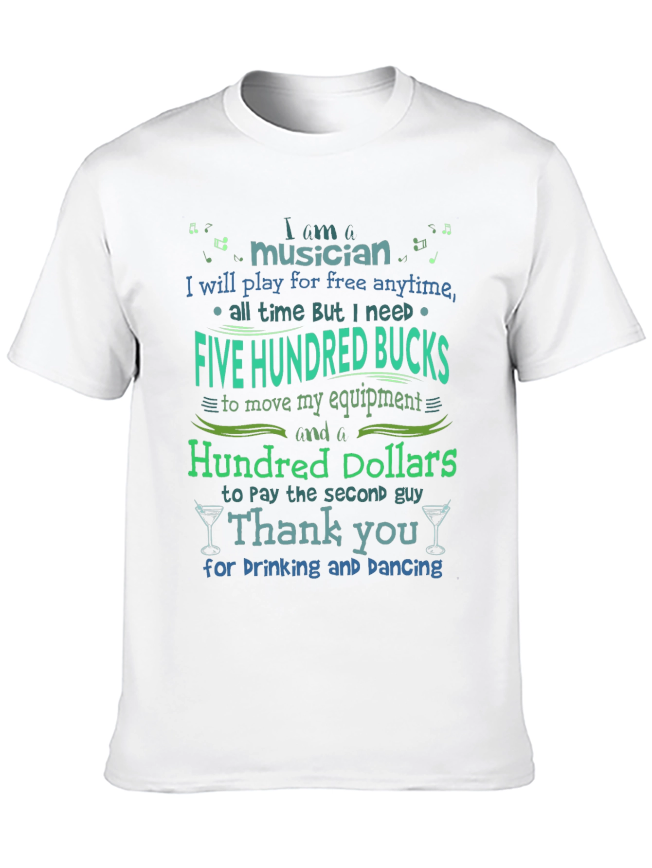 Black Musician Funny T-Shirt - Play Free for 500 Bucks view 10