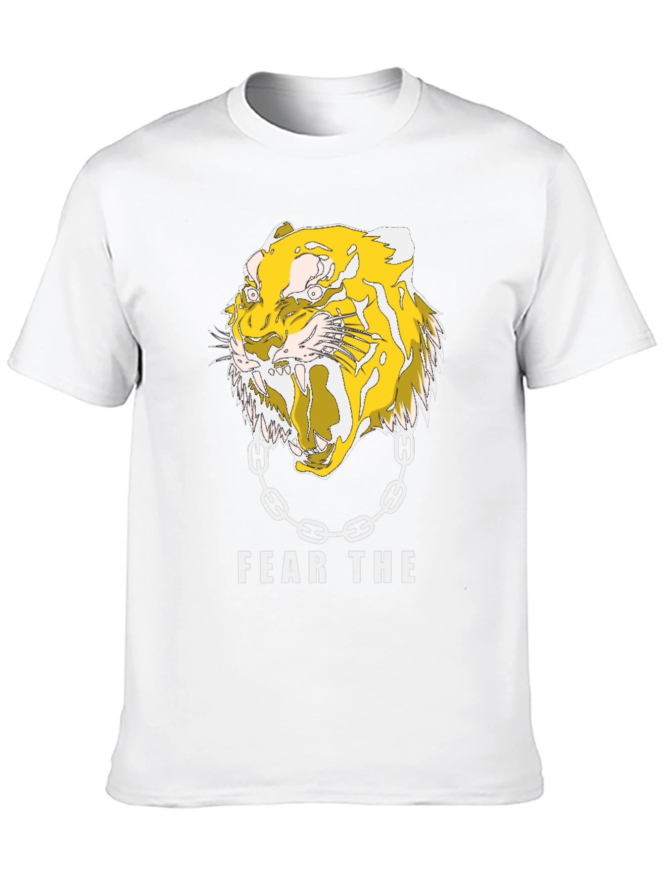 Black Fear the Tiger Graphic Print Black T-Shirt view 10