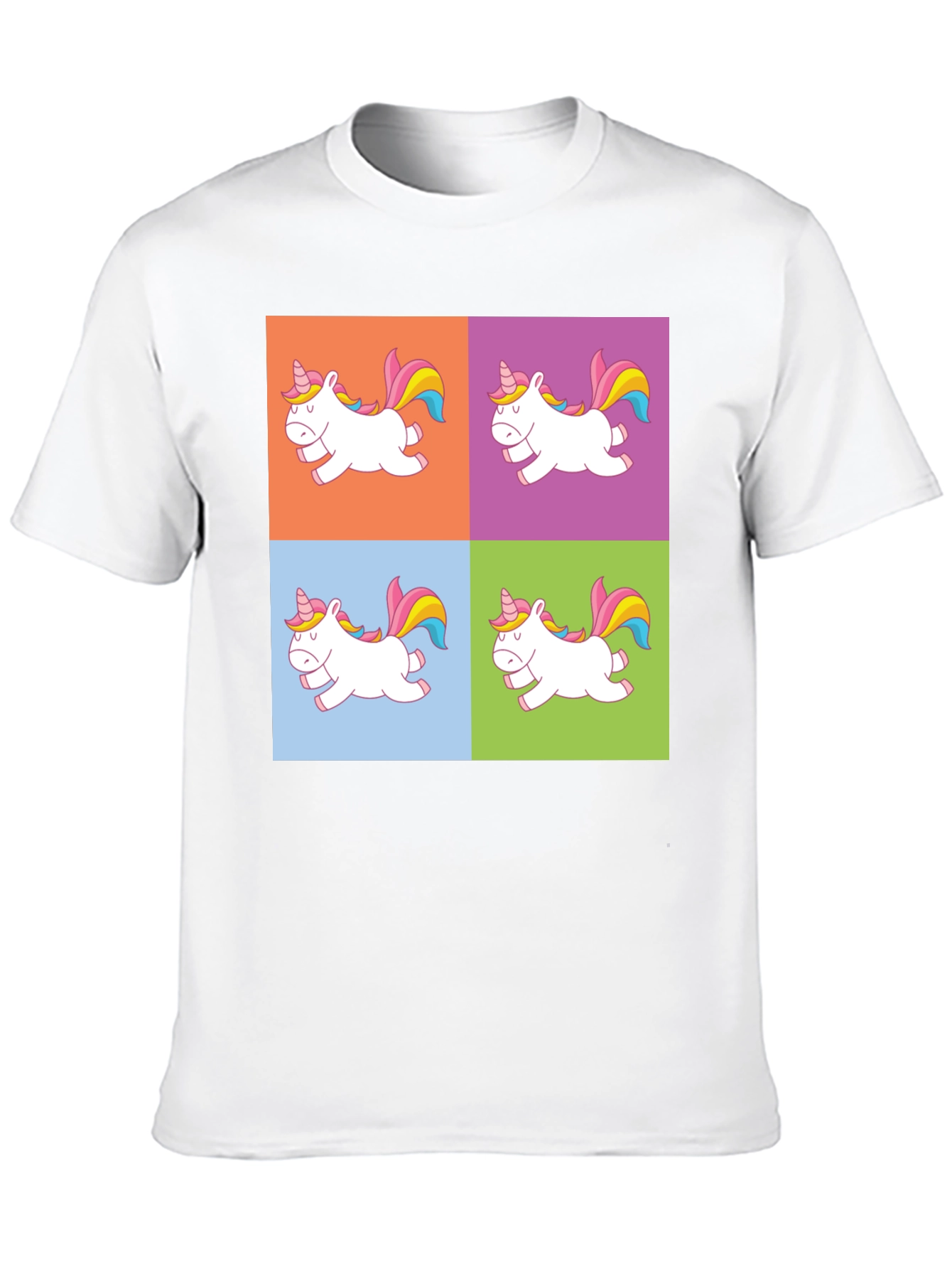 Black Unicorn Pop Art Graphic Print Black T-Shirt view 10