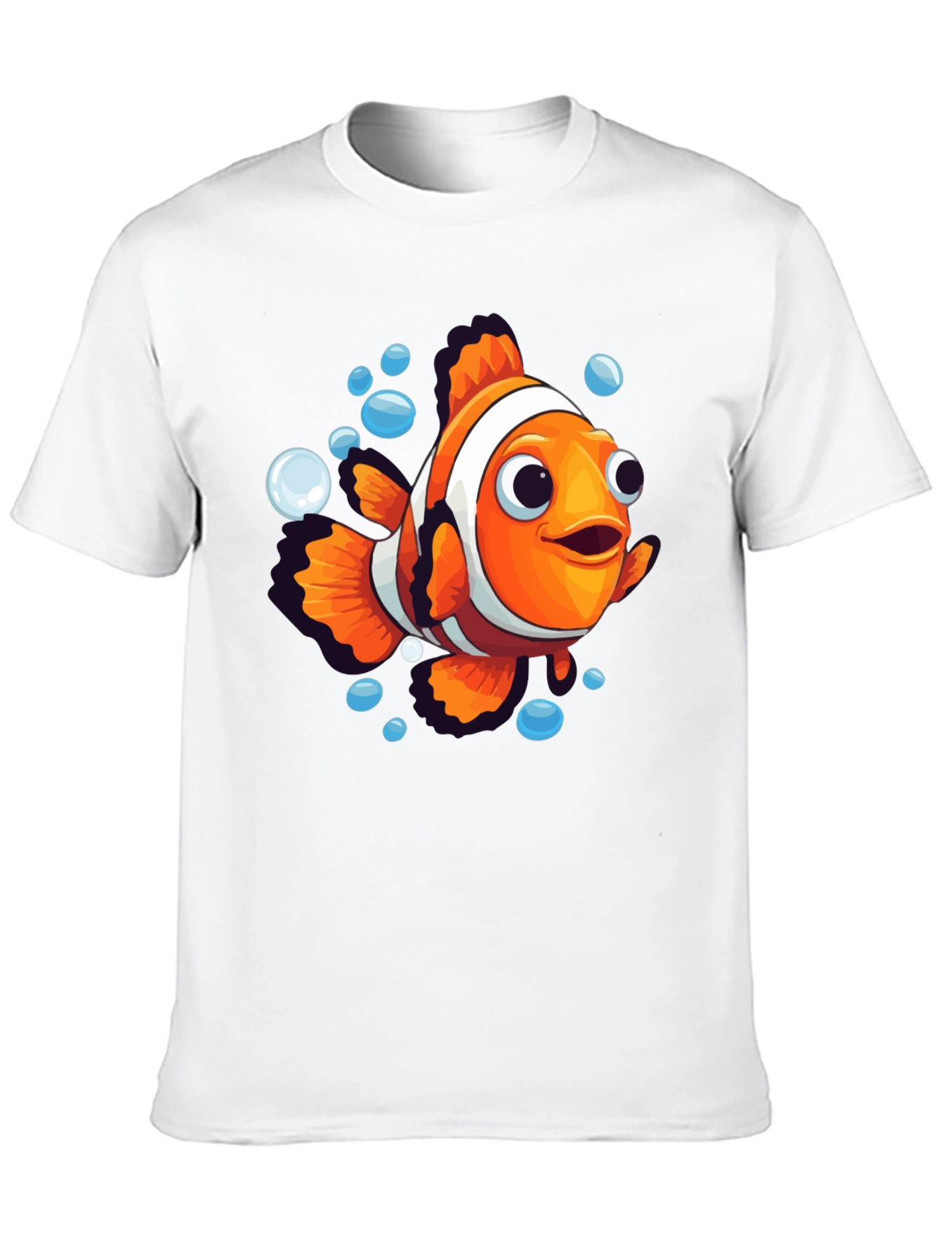 Black Cartoon Clownfish Graphic Tee - Soft Black Cotton view 10