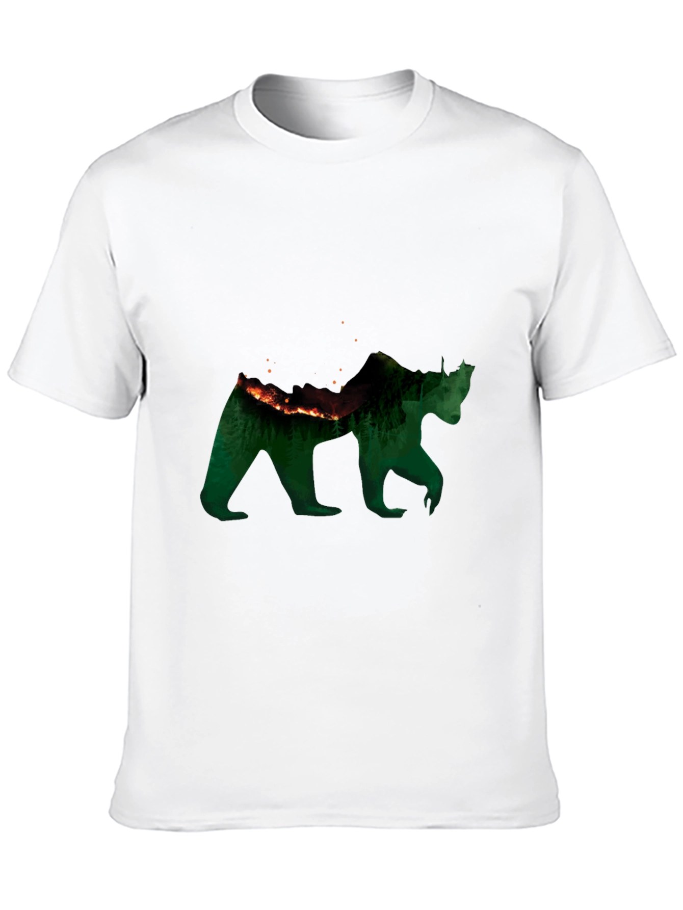 Black Nature Bear Graphic Tee - Black Crewneck view 10