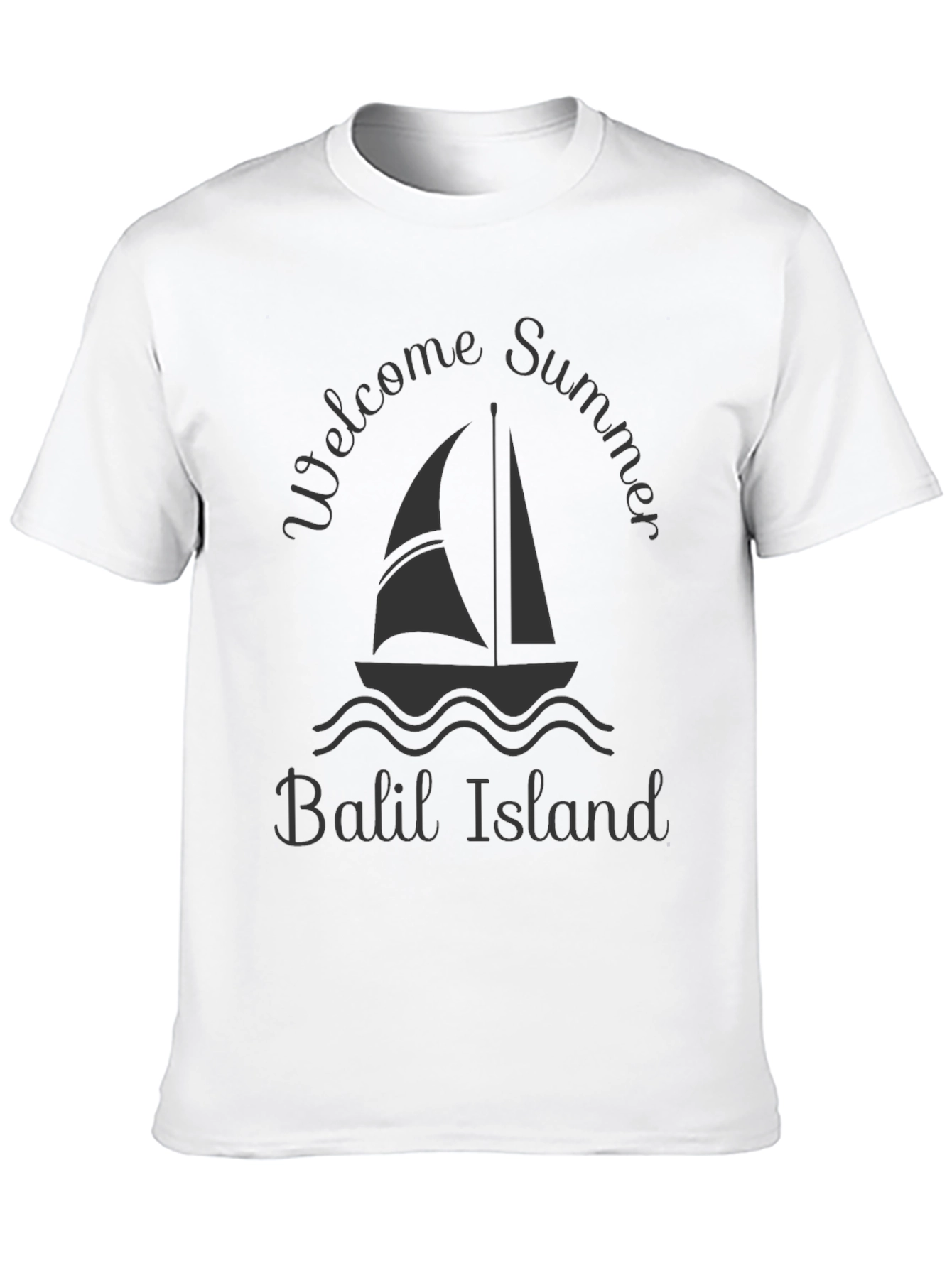 Black Welcome Summer Balil Island Graphic Tee view 10