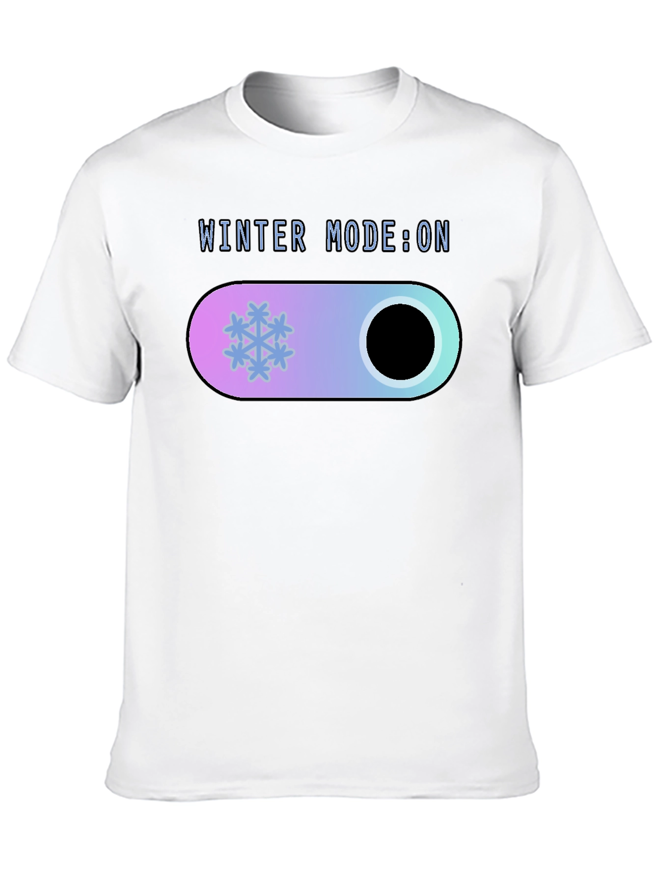 Black Winter Mode On Black T-Shirt view 10