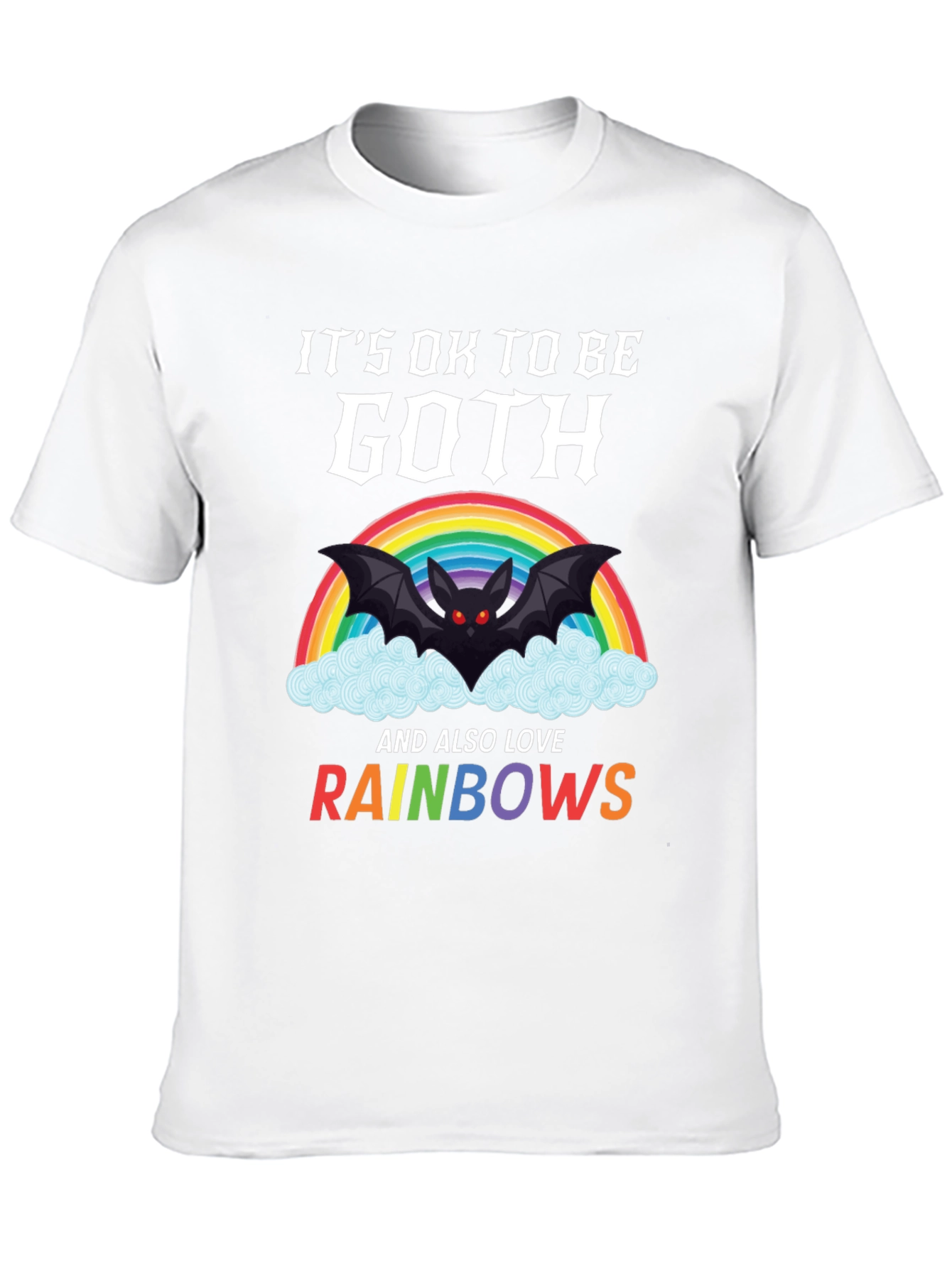 Black Goth & Rainbows Graphic T-Shirt - Soft Cotton Tee view 10