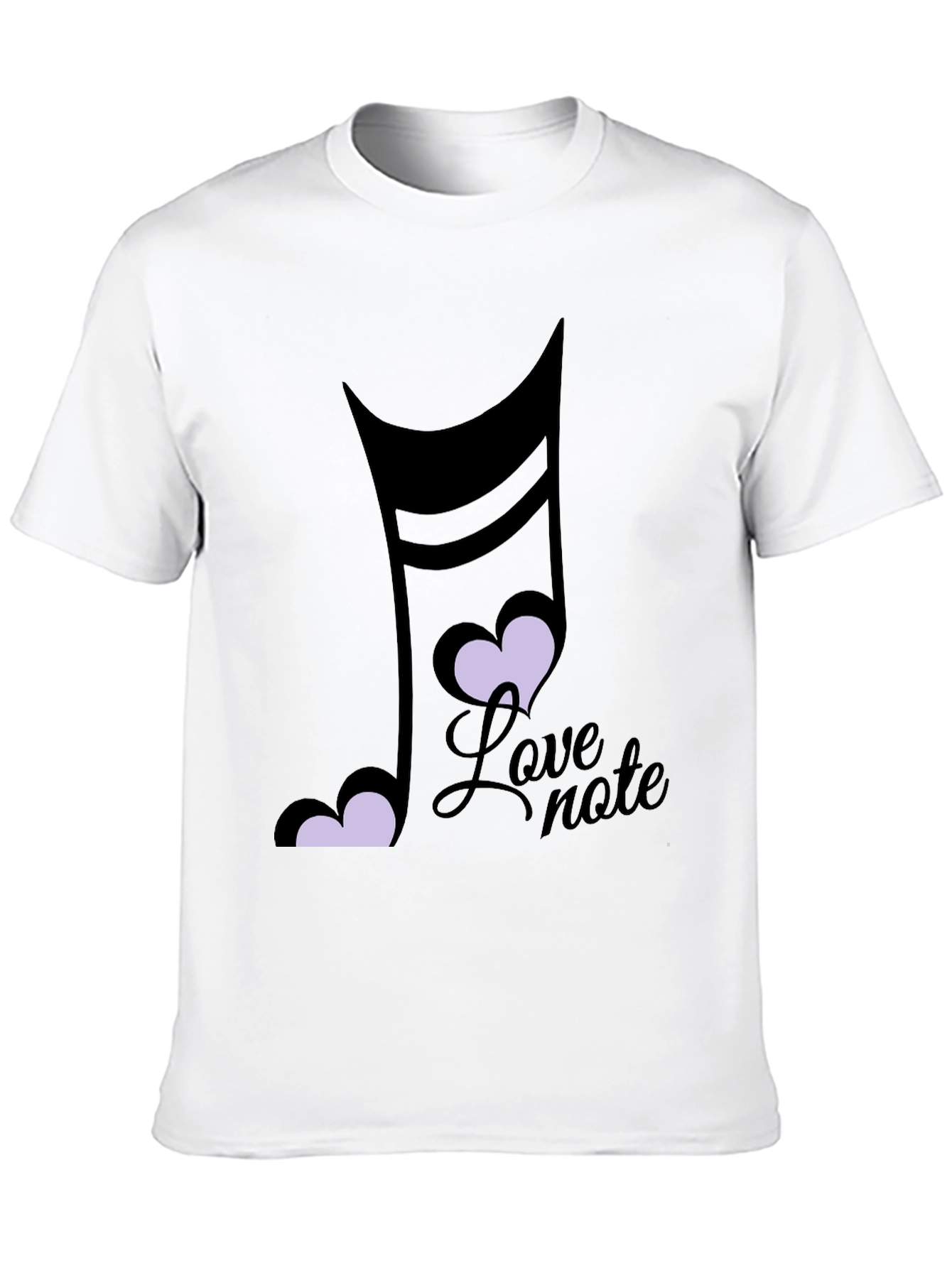 Love Note Music Heart Graphic Black T-Shirt - 10