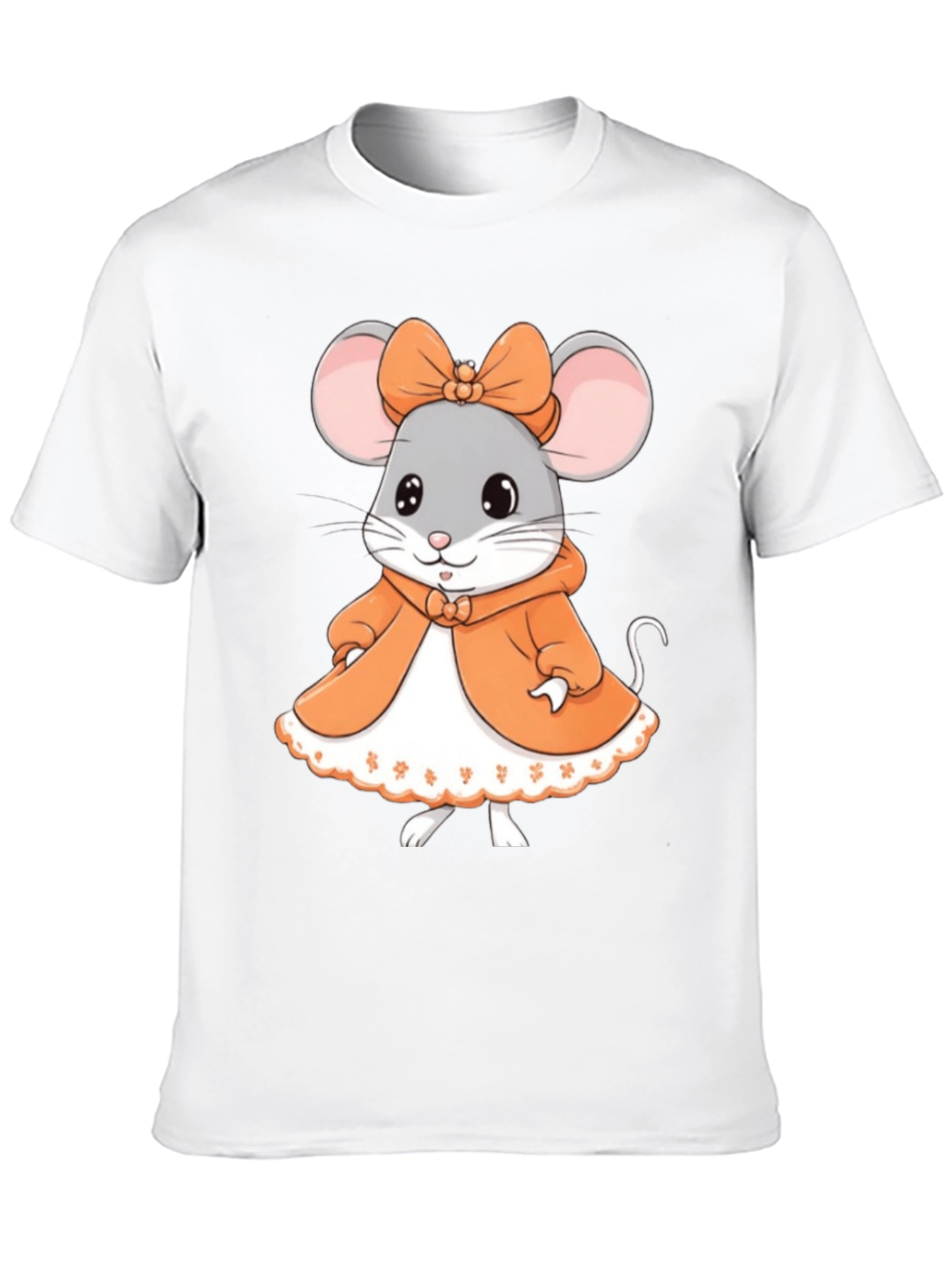 Black Cute Mouse Graphic Tee - Black Unisex T-Shirt view 10