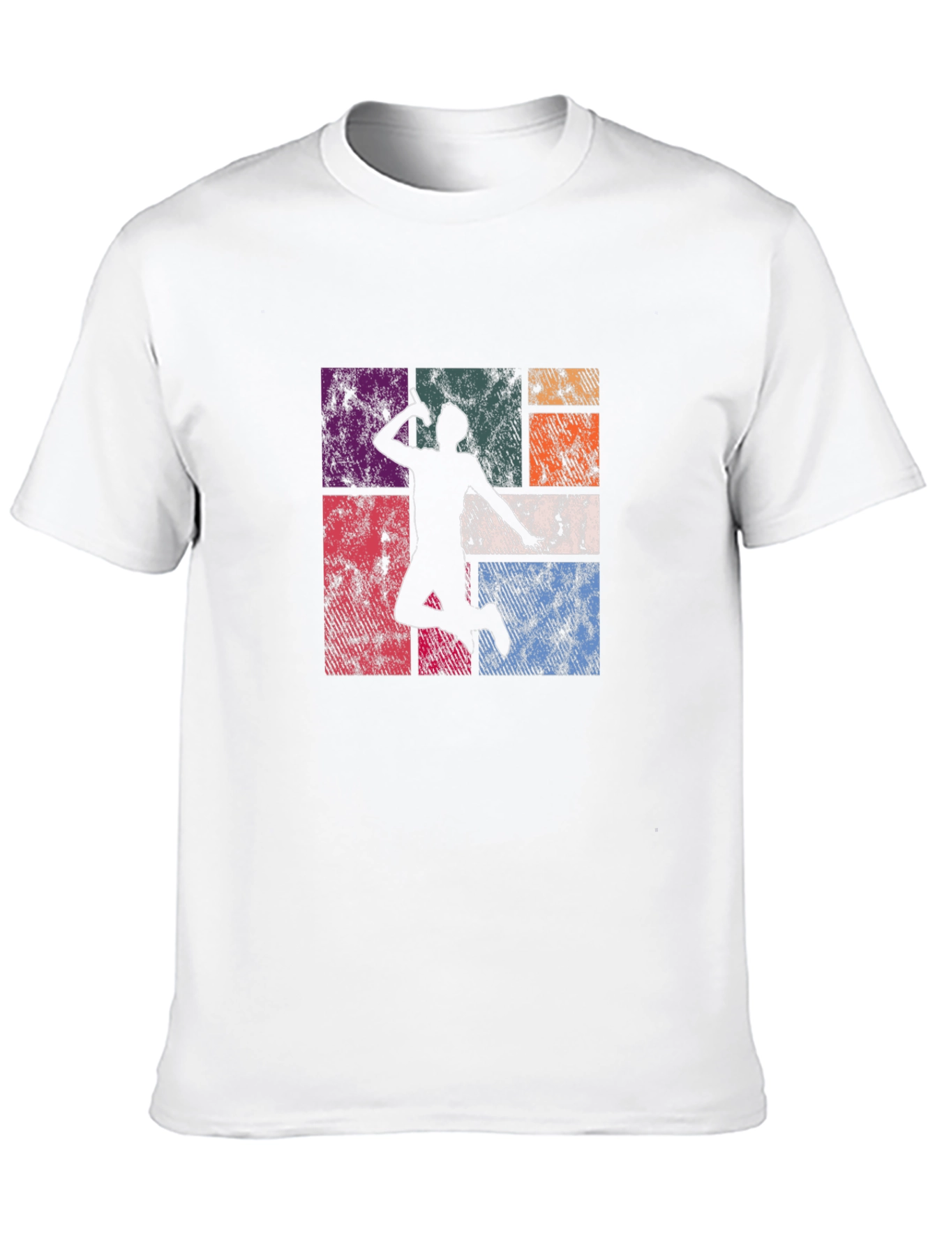 Black Retro Badminton Player Graphic Tee view 10