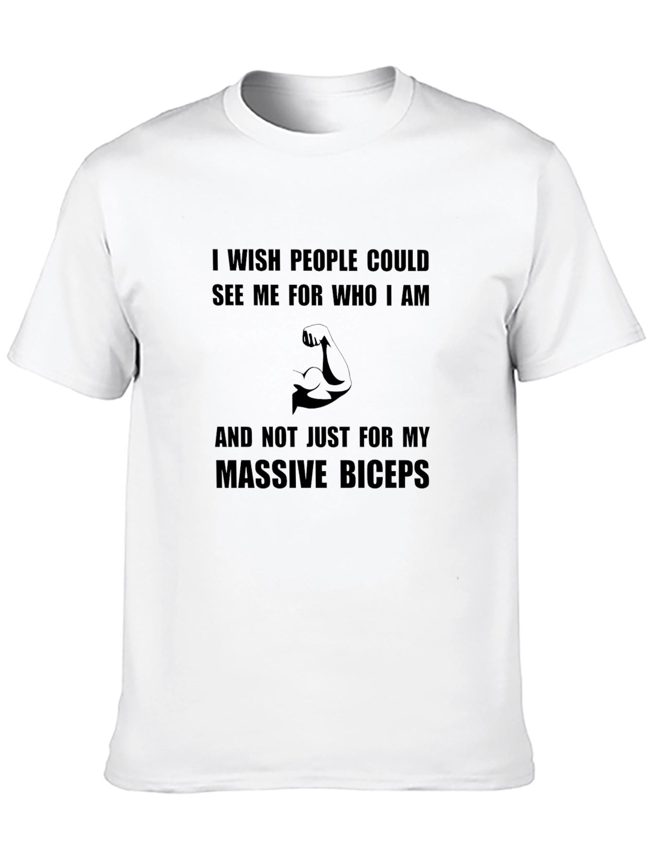 Black Massive Biceps Funny Graphic T-Shirt view 10