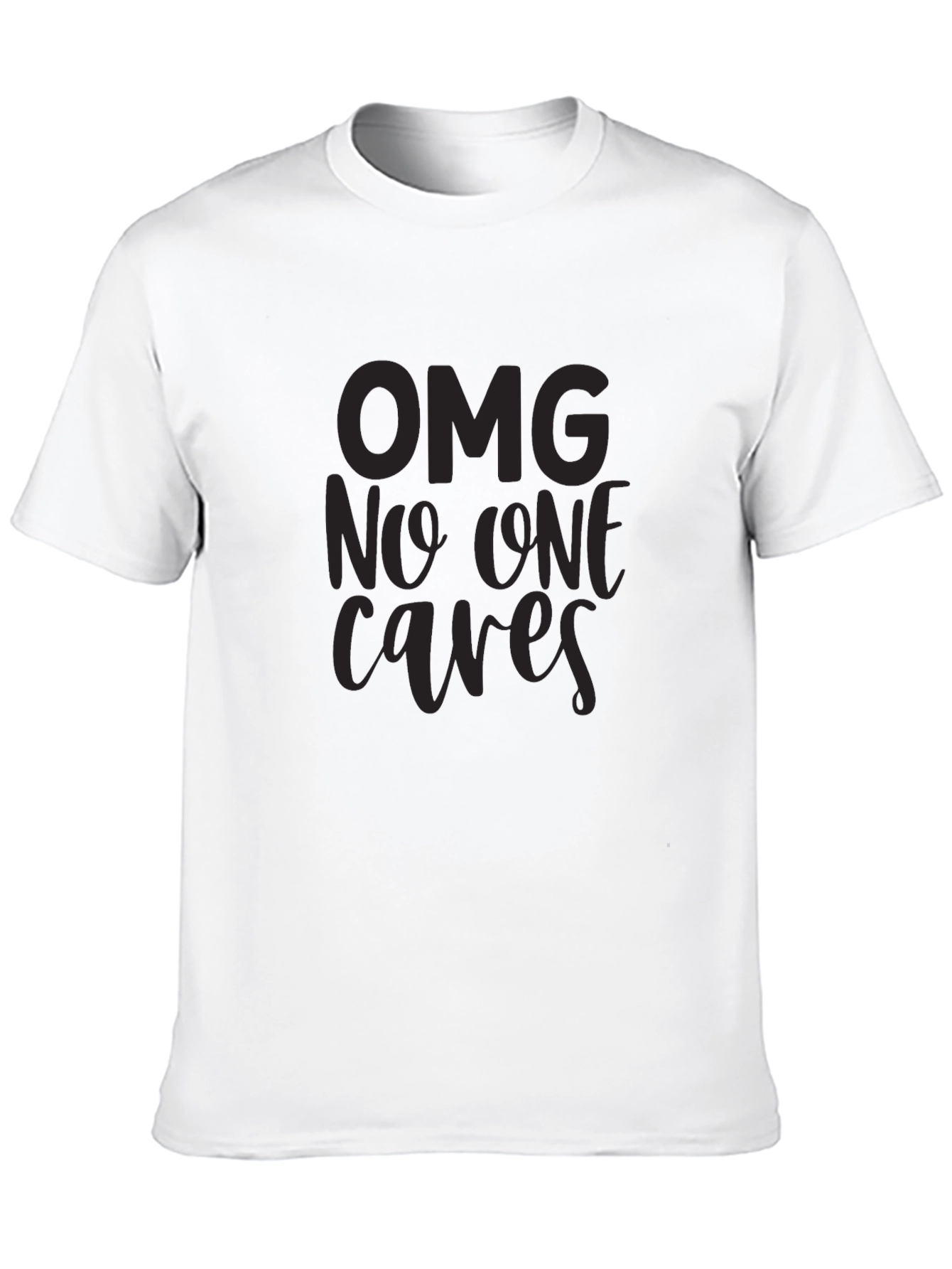 Black OMG No One Cares Graphic T-Shirt - Black view 10