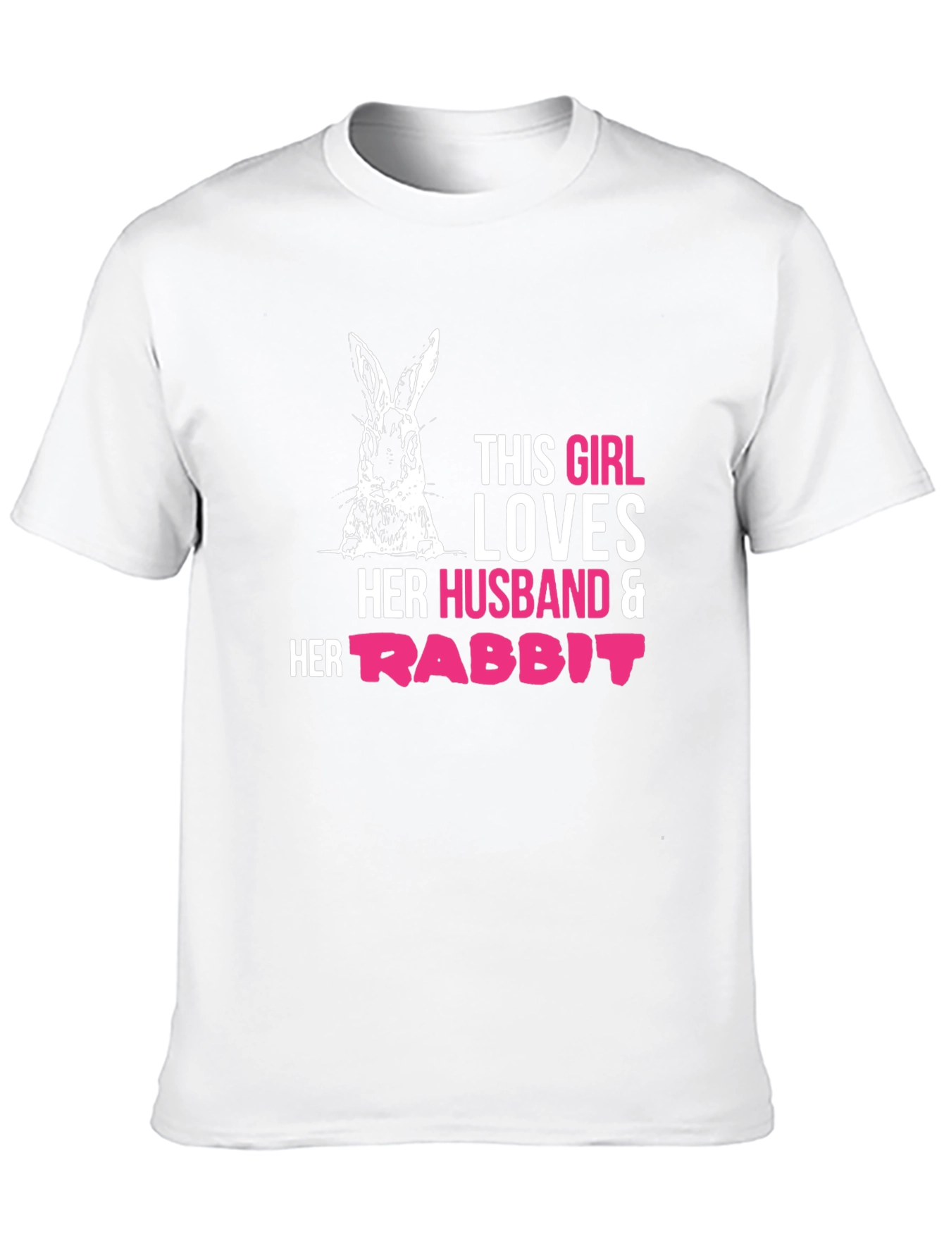 Black Girl Loves Husband and Rabbit T-Shirt view 10