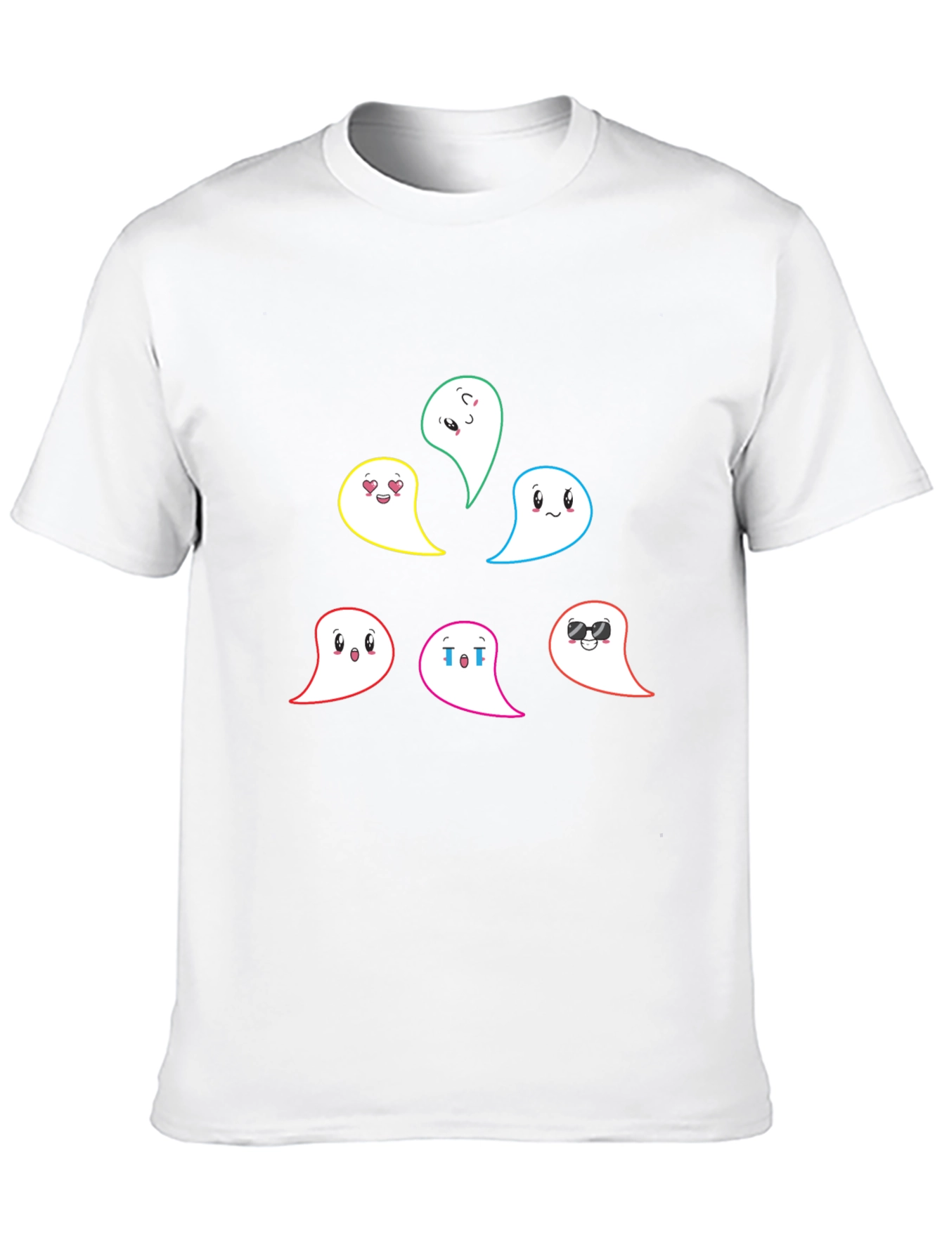 Black Emoji Ghost Graphic T-Shirt - Men's Black Tee view 10