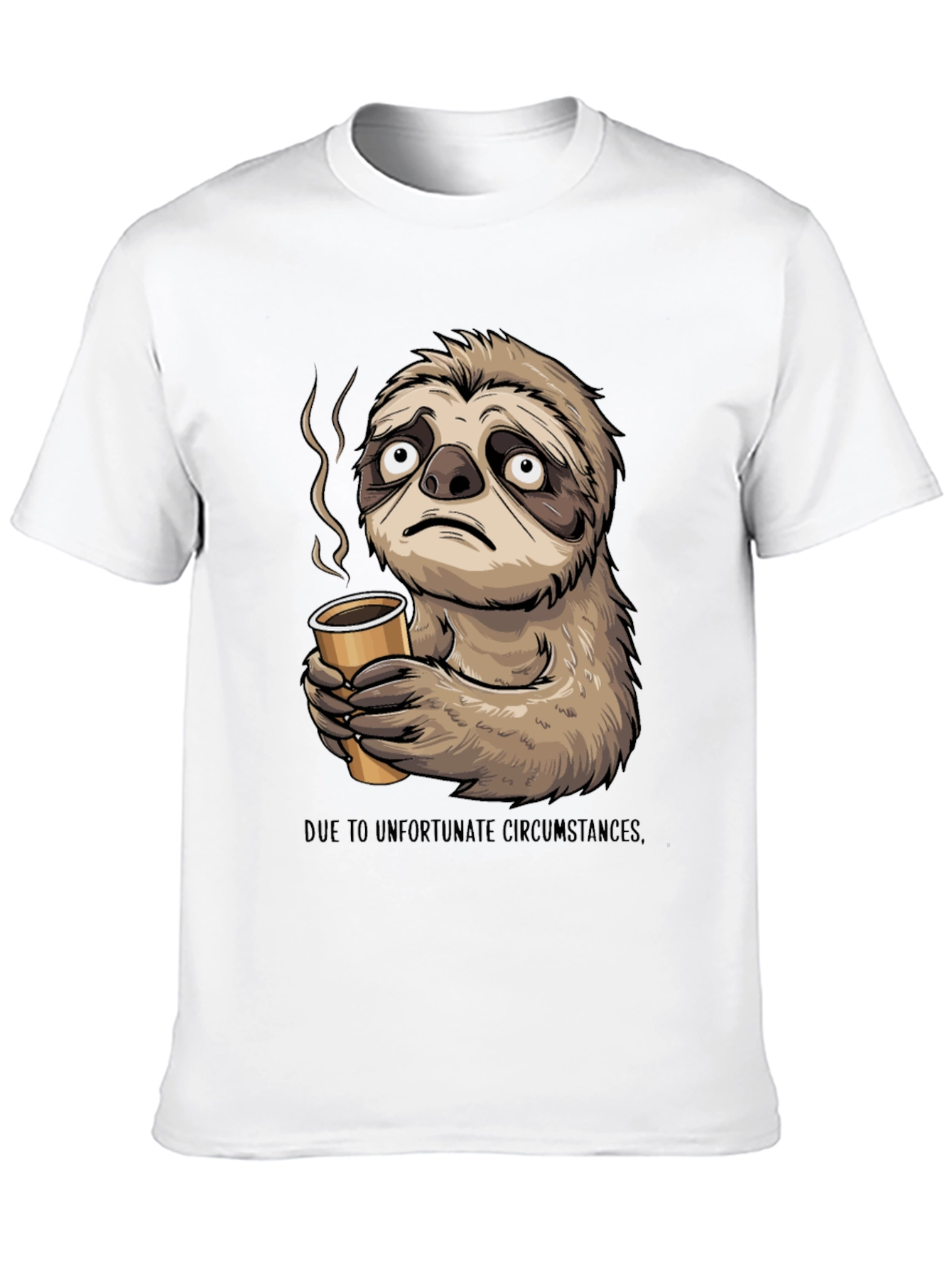 Black Sloth Coffee T-Shirt - Unfortunate Circumstances view 10