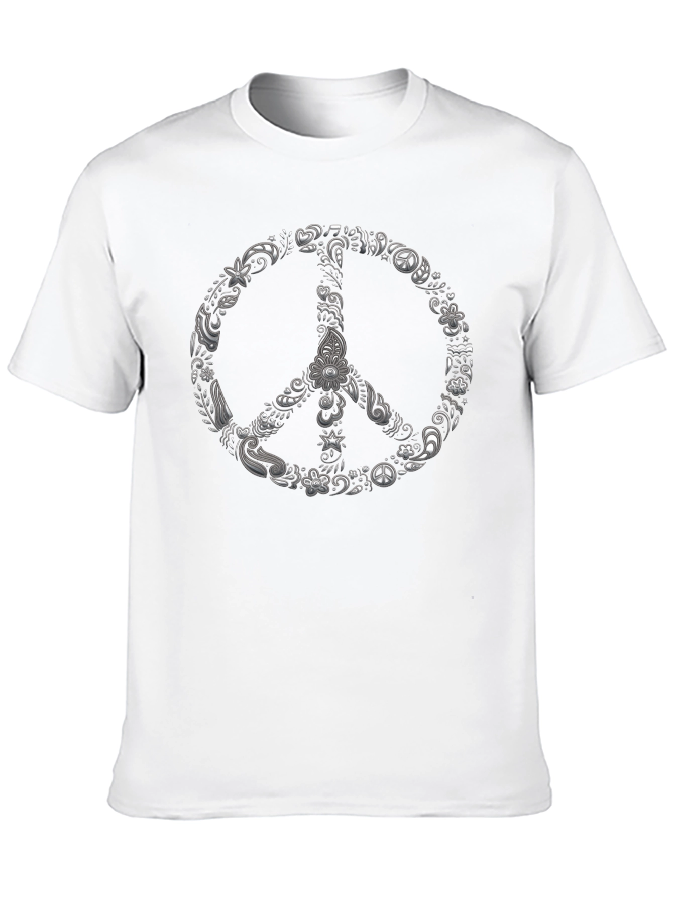 Peace Sign Graphic Black T-Shirt - 10