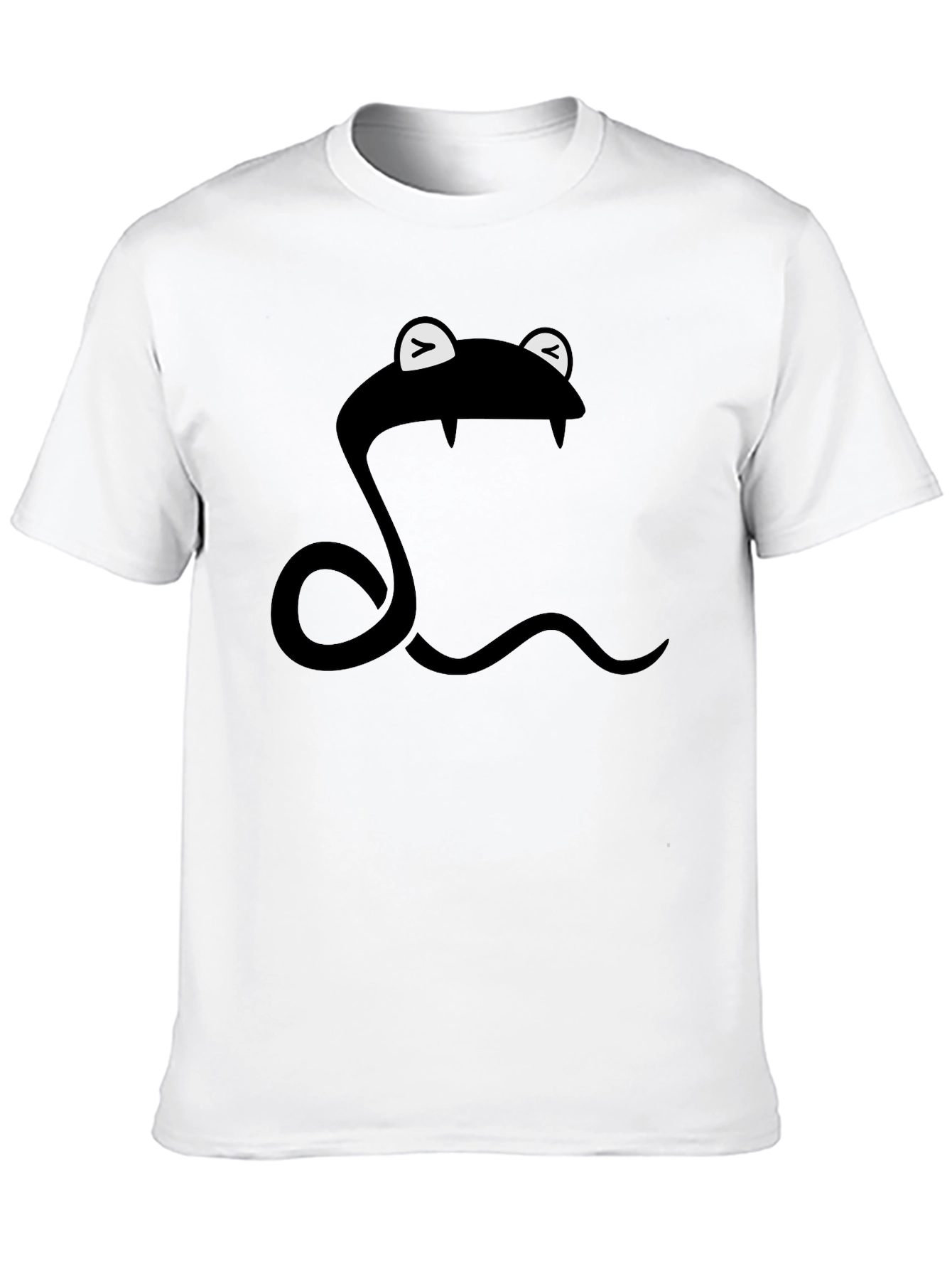 Black Snake T-Shirt - Cartoon Style - Black view 10