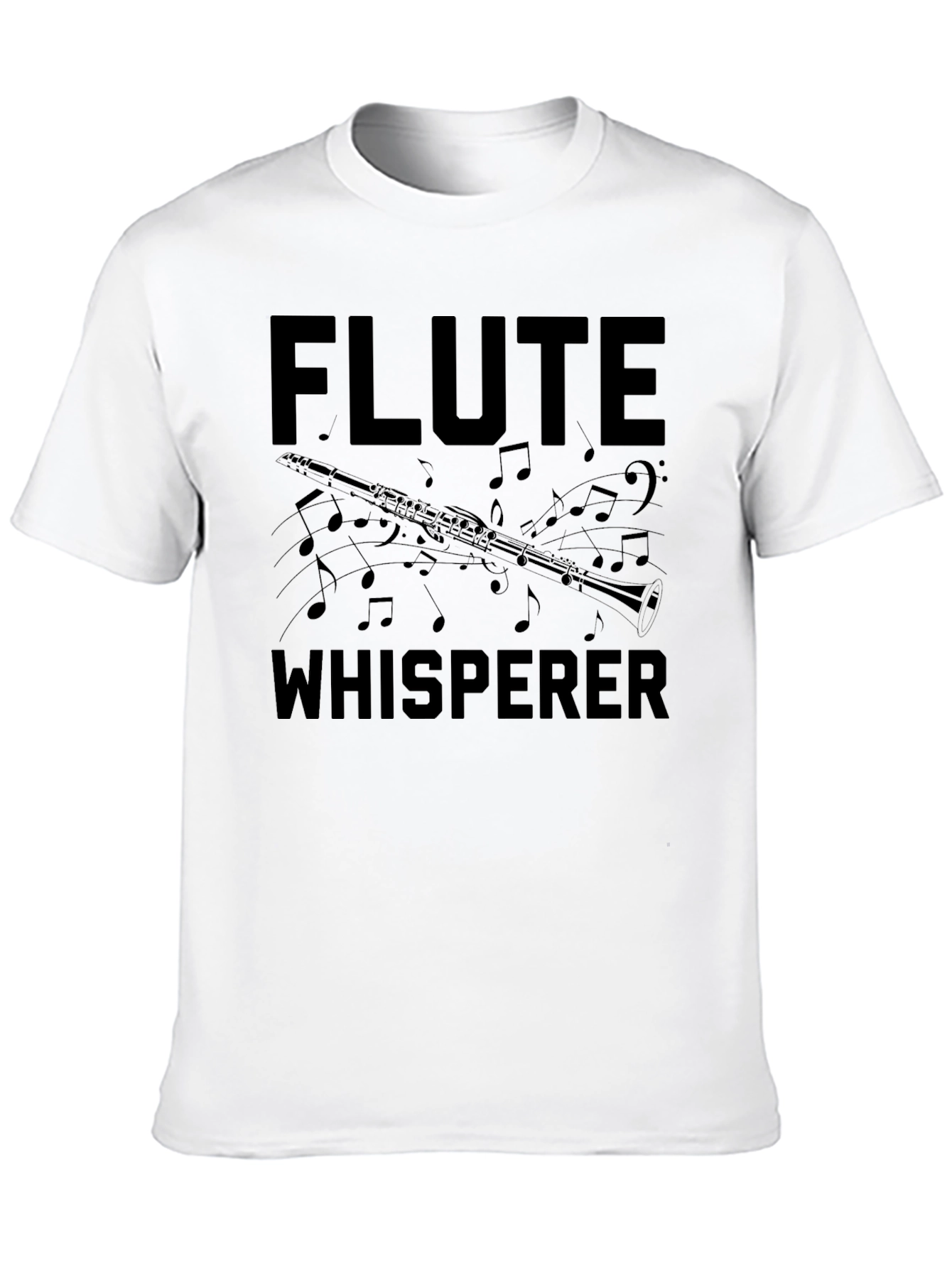 Black Flute Whisperer Black T-Shirt - Music Lover Tee view 10