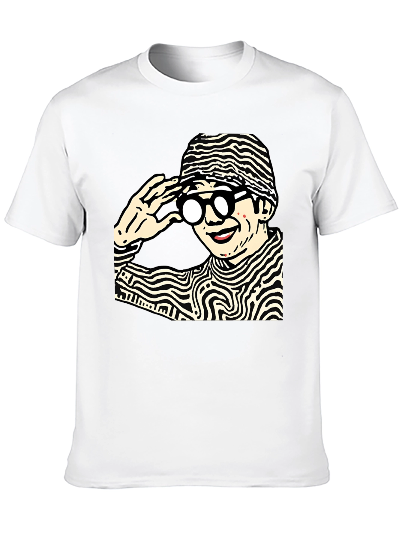 Black Funky Graphic Print Black Cotton T-Shirt view 10