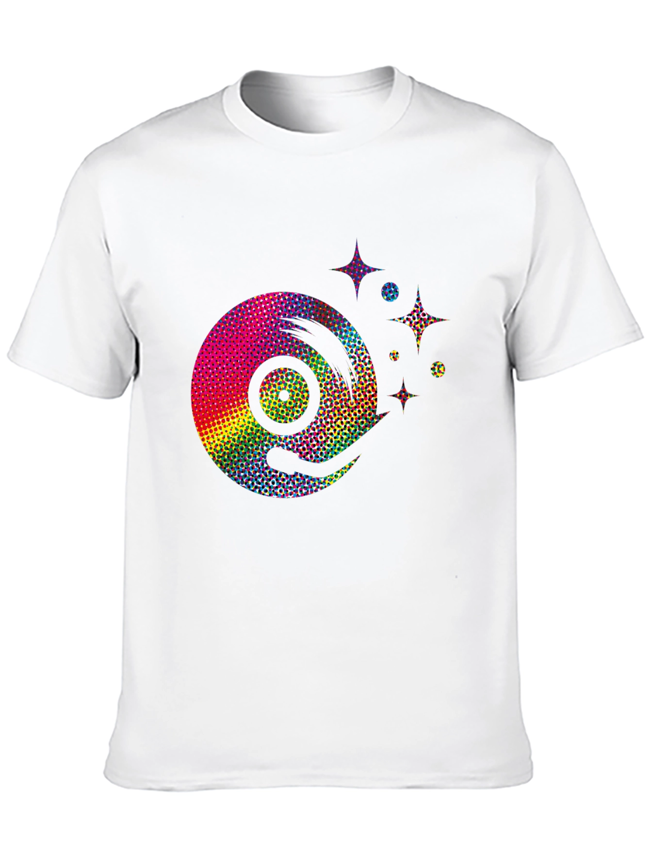 Black Retro Rainbow Vinyl Record Graphic Tee - Black view 10