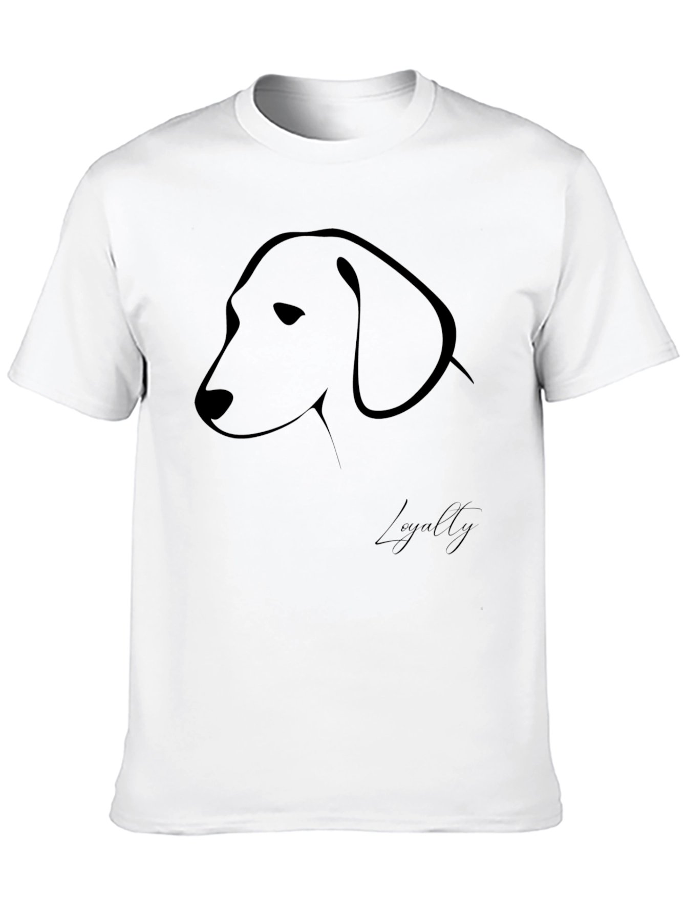 Black Minimalist Dog Outline Black T-Shirt view 10