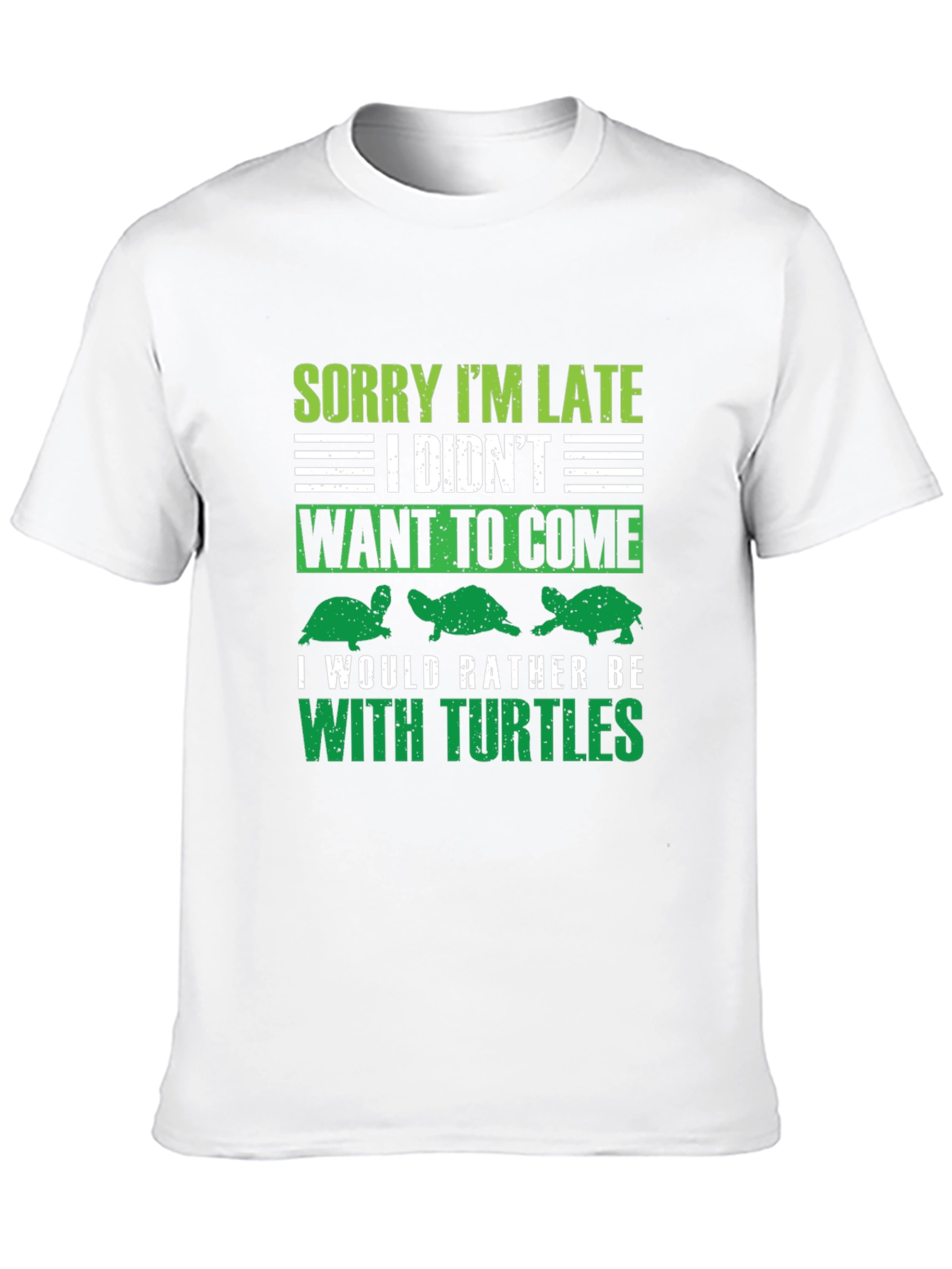 Black Sorry I'm Late Turtles T-Shirt view 10