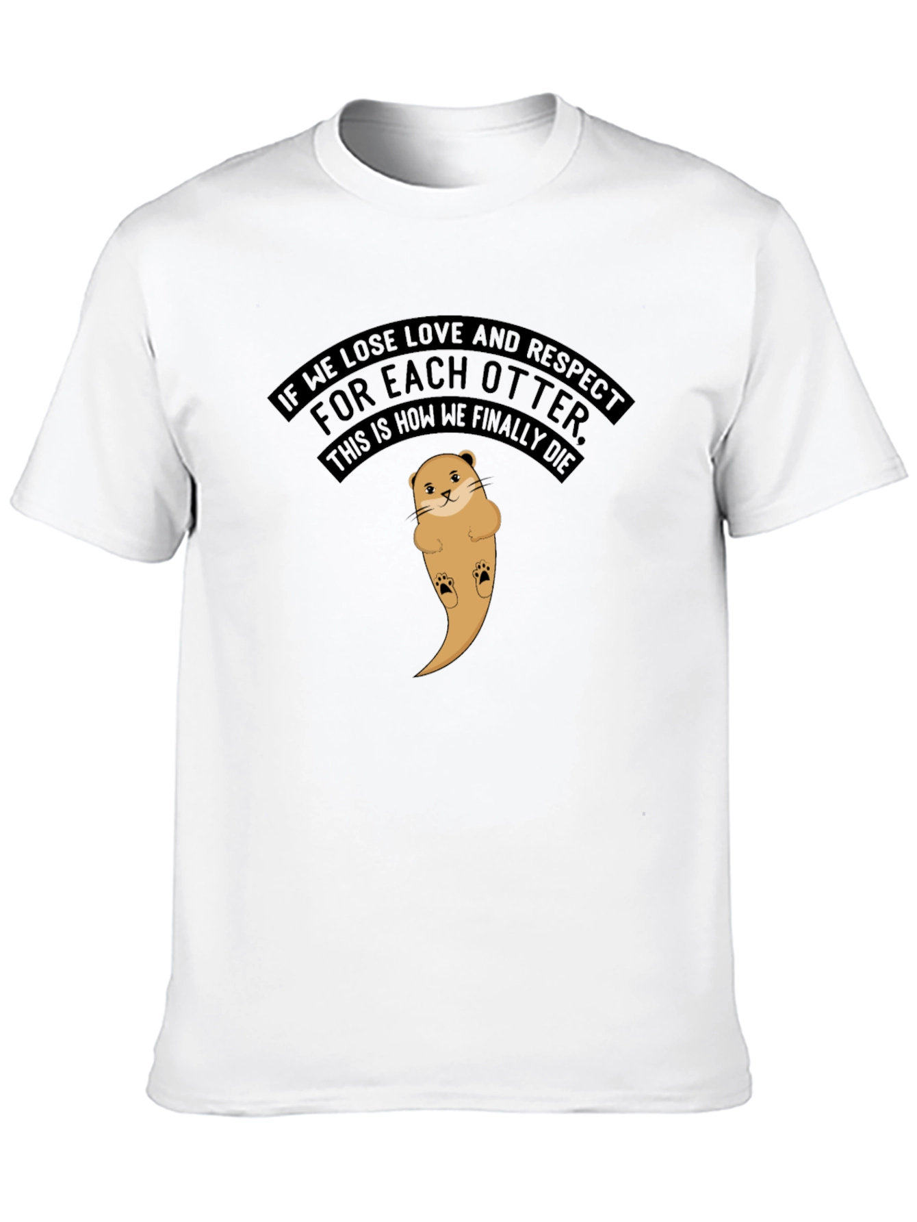 Black Otter Love T-Shirt - Funny Graphic Tee view 10