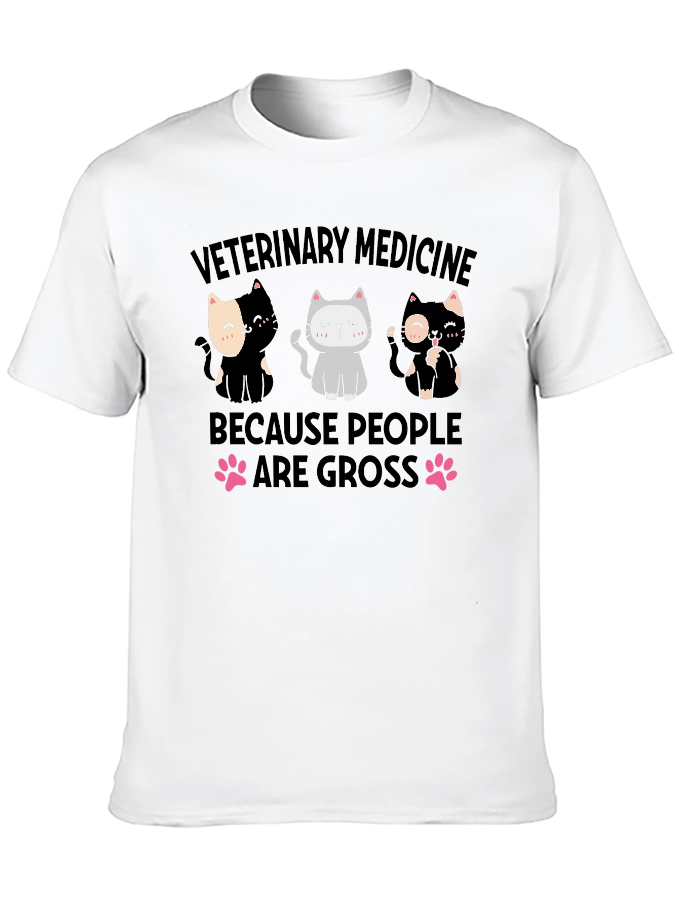 Black Veterinary Medicine Cat T-Shirt view 10