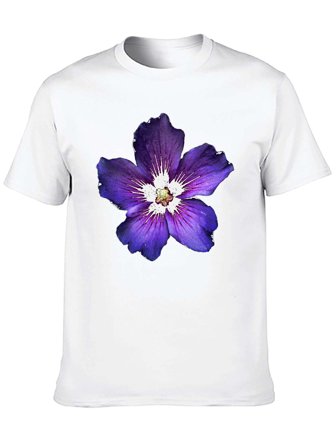 Black Floral Graphic Tee - Purple Flower Design, Casual Wear view 10