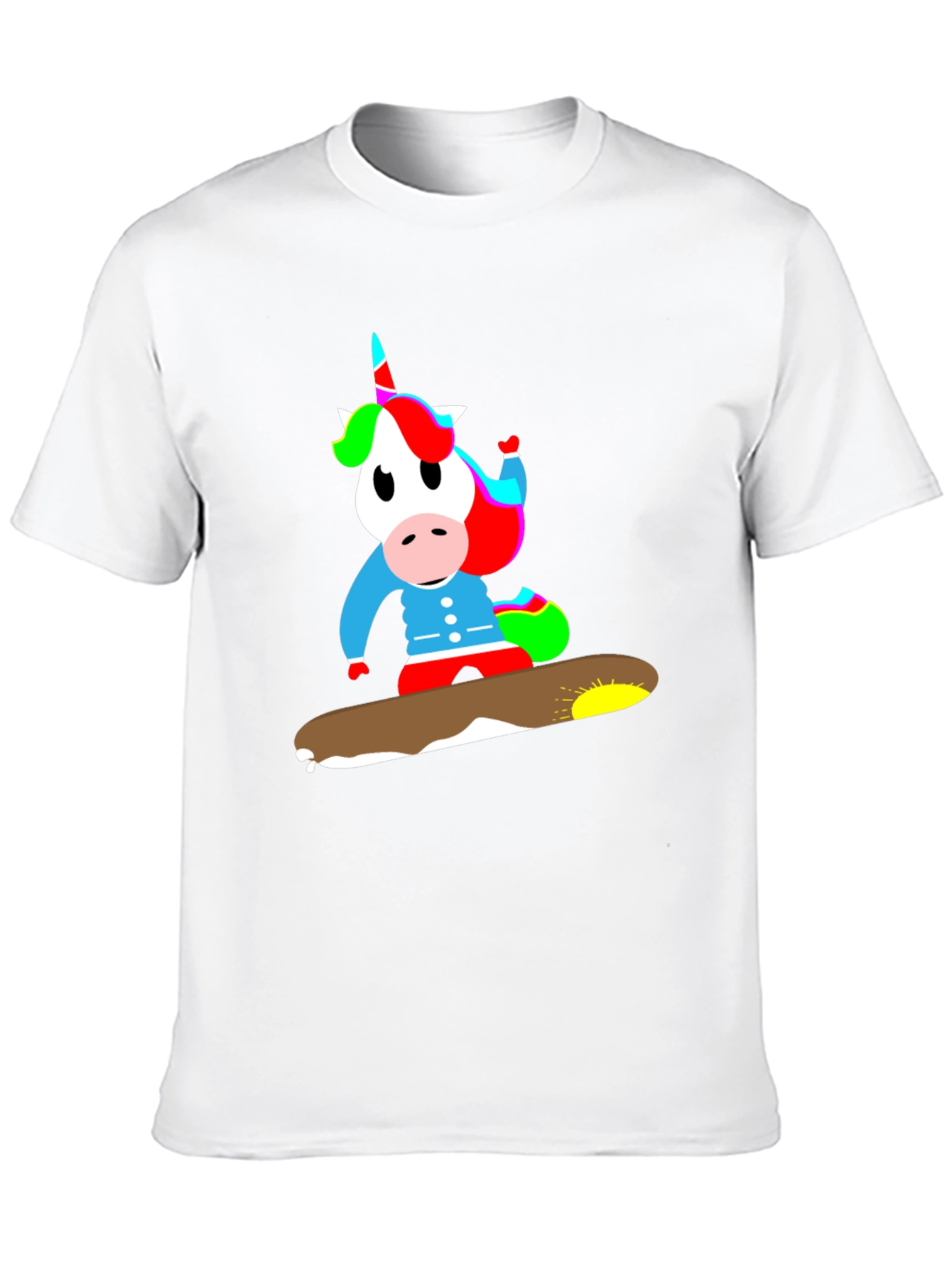 Black Unicorn Snowboarding T-Shirt - Fun, Unique Design view 10