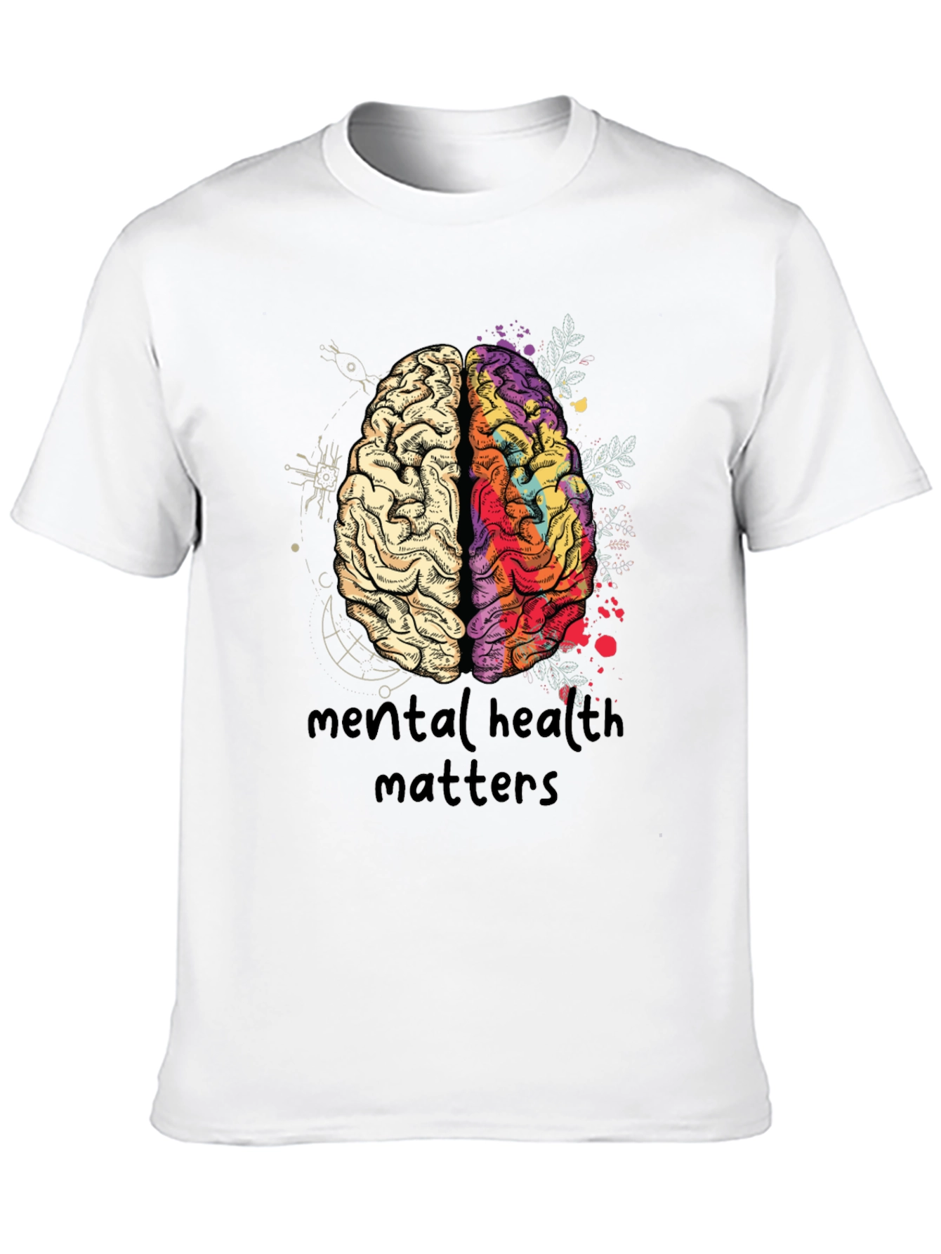 Black Mental Health Matters Brain Graphic T-Shirt view 10