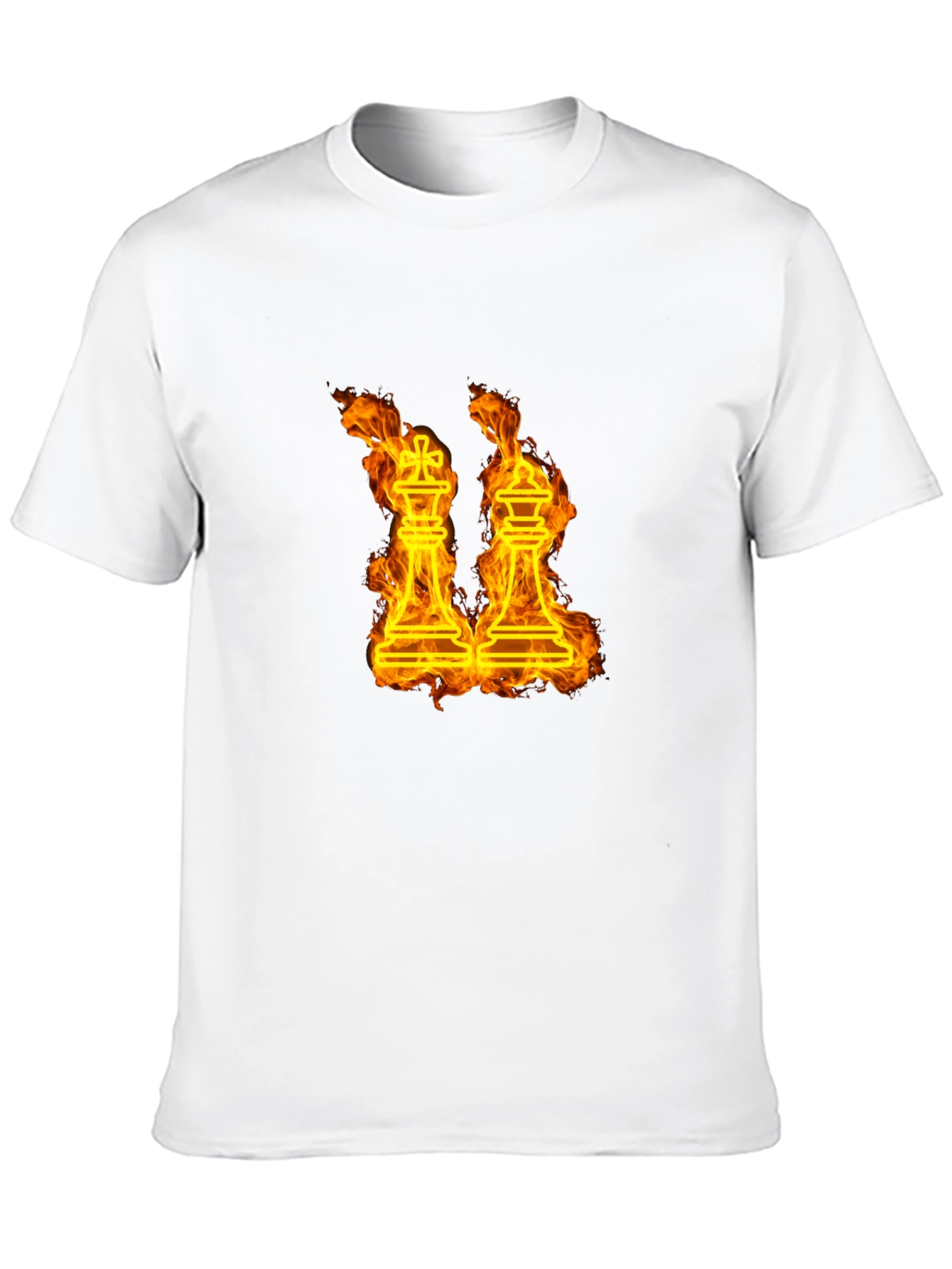 Black Fiery Chess Kings T-Shirt view 10