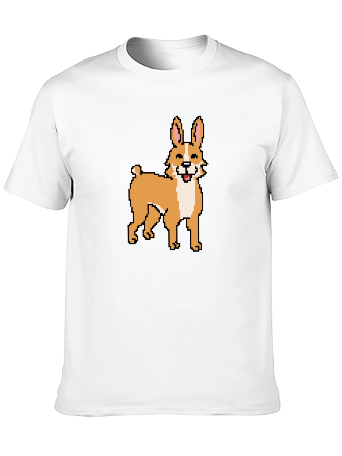 Black Pixel Art Dog T-Shirt - Unique Graphic Tee view 10