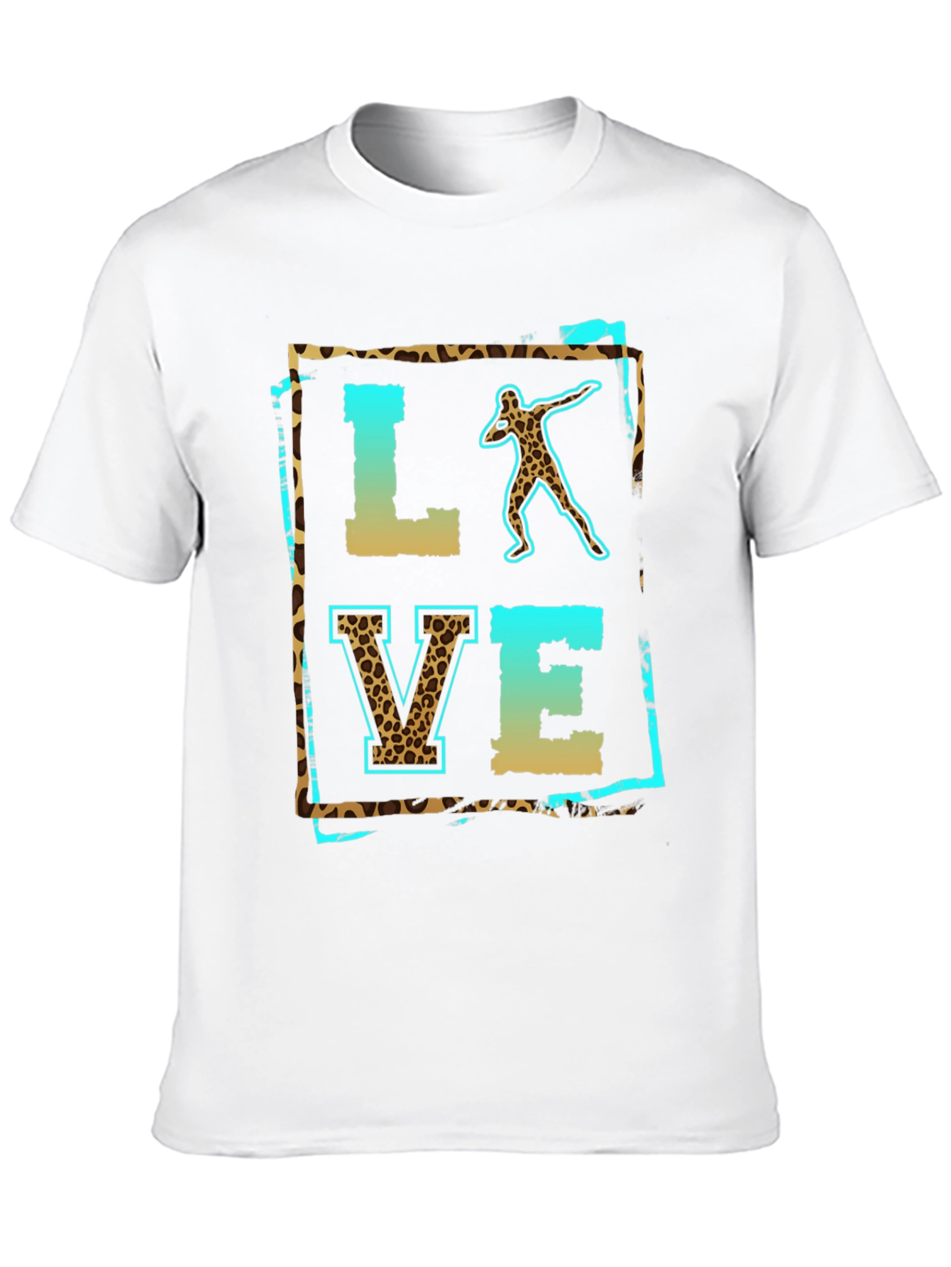 Leopard Print LOVE Shot Put T-Shirt - 10