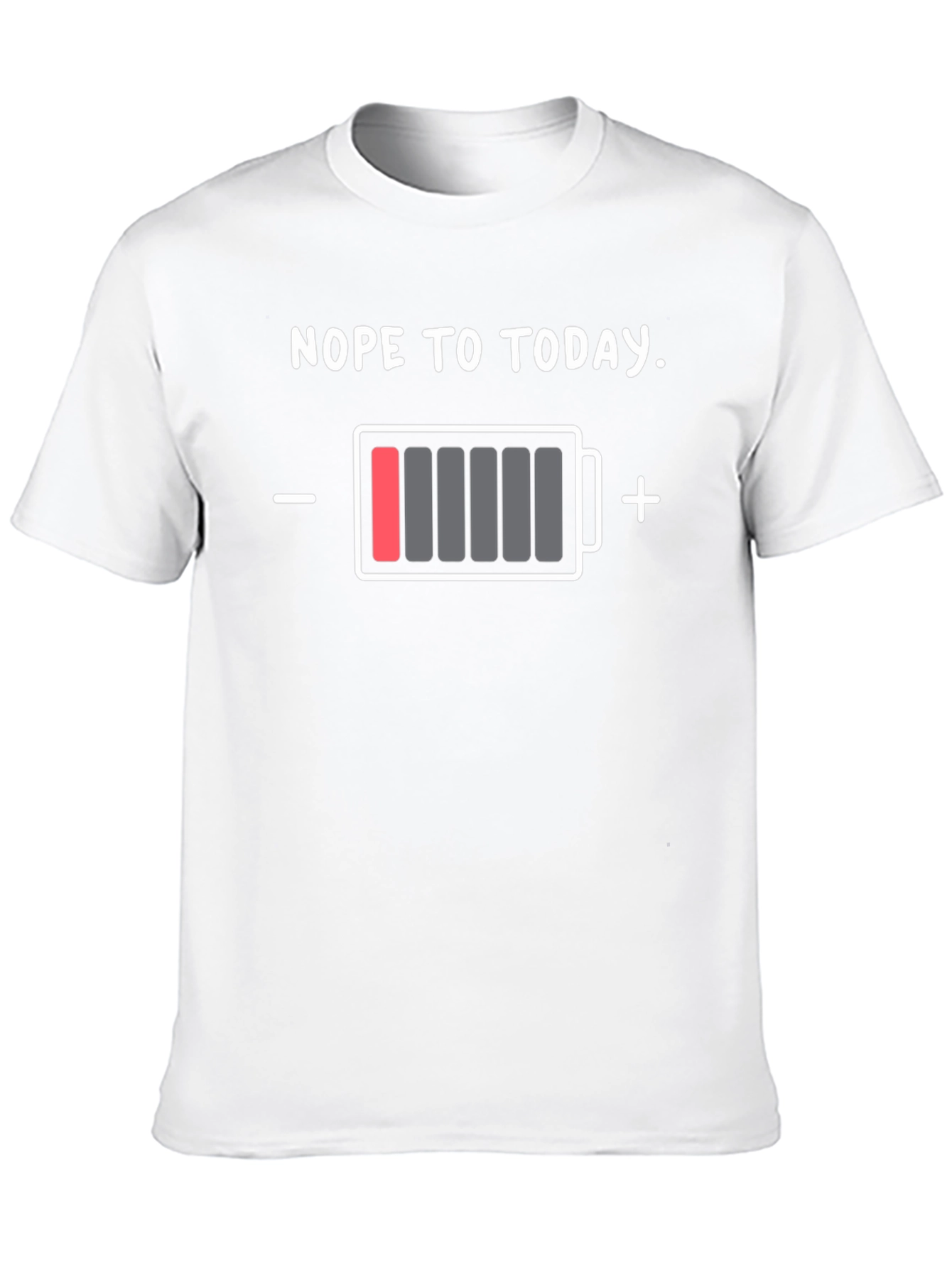 Black Nope to Today Low Battery Graphic Tee view 10