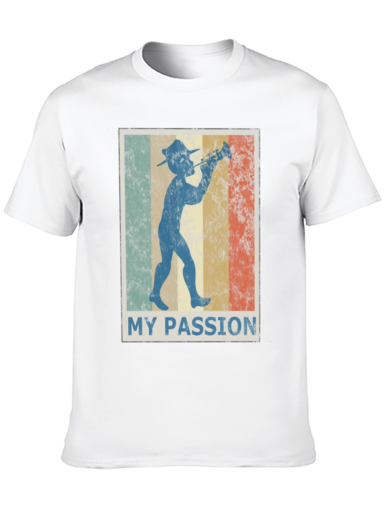 Black Retro "My Passion" Trumpet Player Graphic Tee view 10