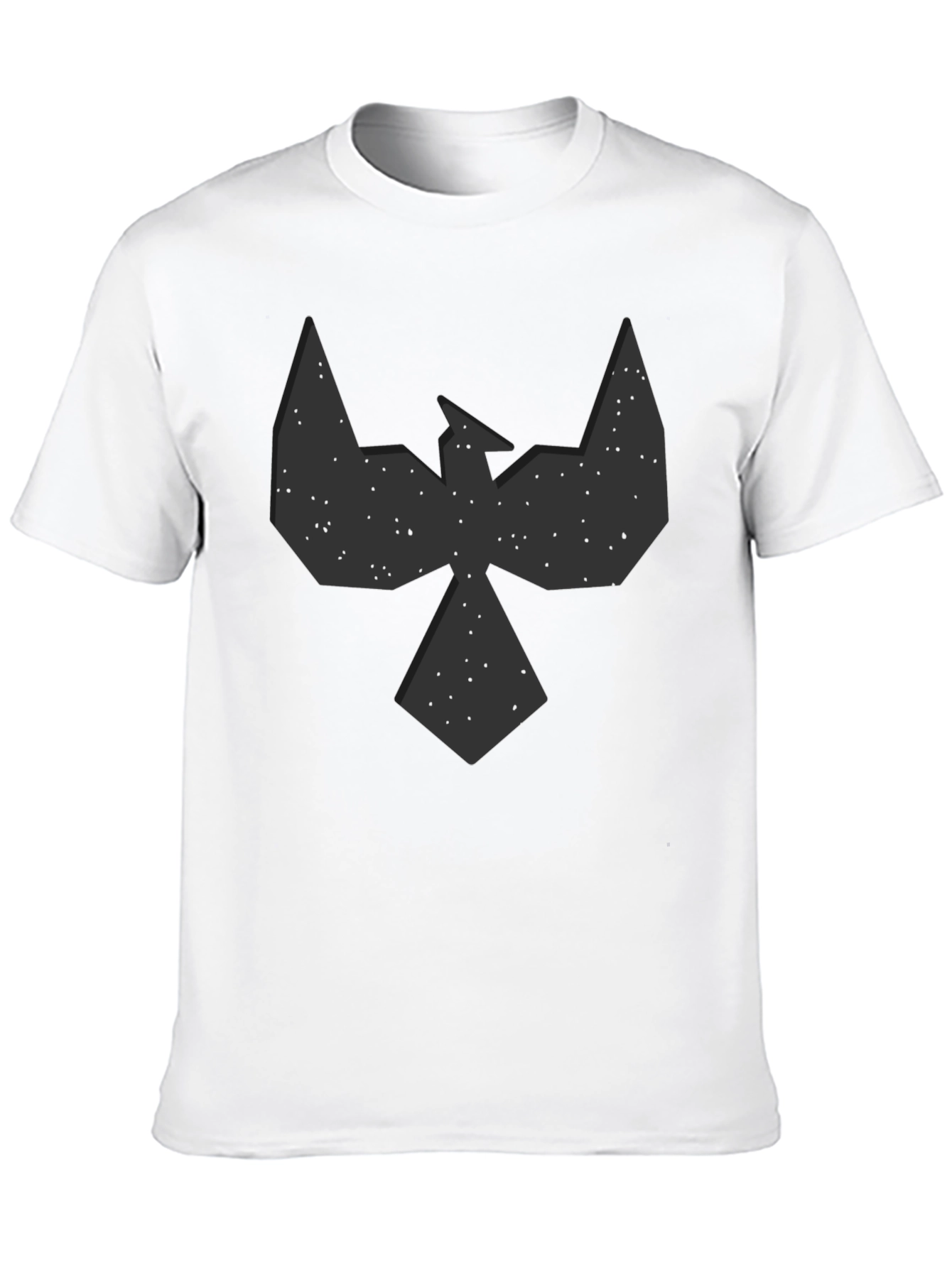Black Geometric Bird Graphic Black T-Shirt - Modern Design view 10