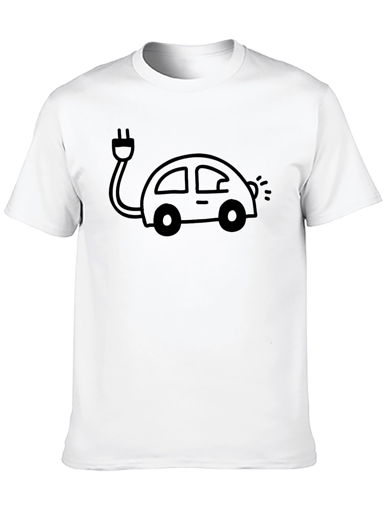Black Electric Car T-Shirt - Black, Modern Design view 10