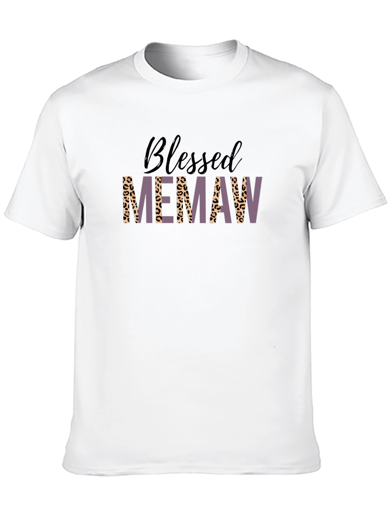 Black Blessed Memaw Leopard Print T-Shirt view 10