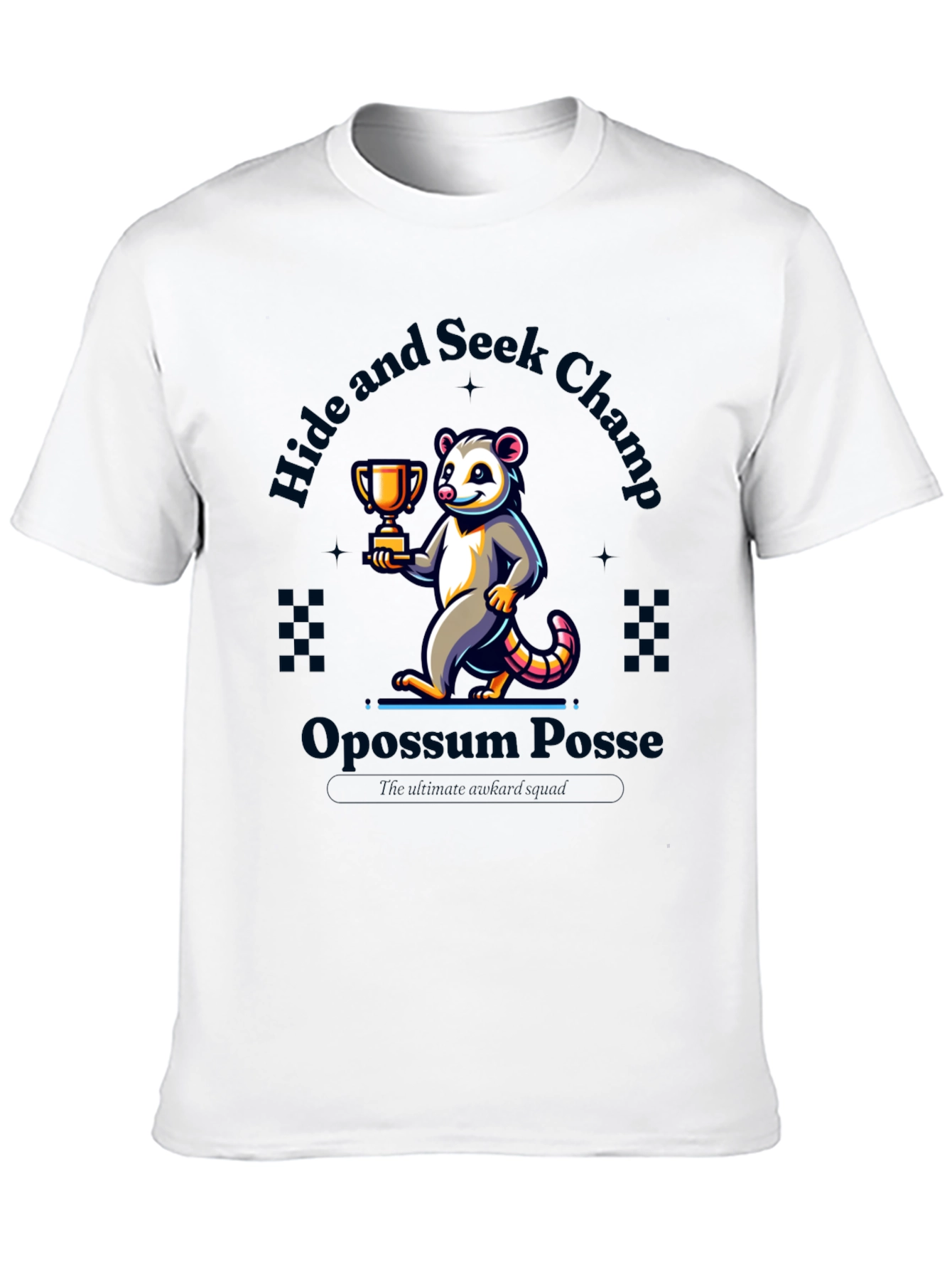 Black Opossum Hide & Seek Champ T-Shirt view 10