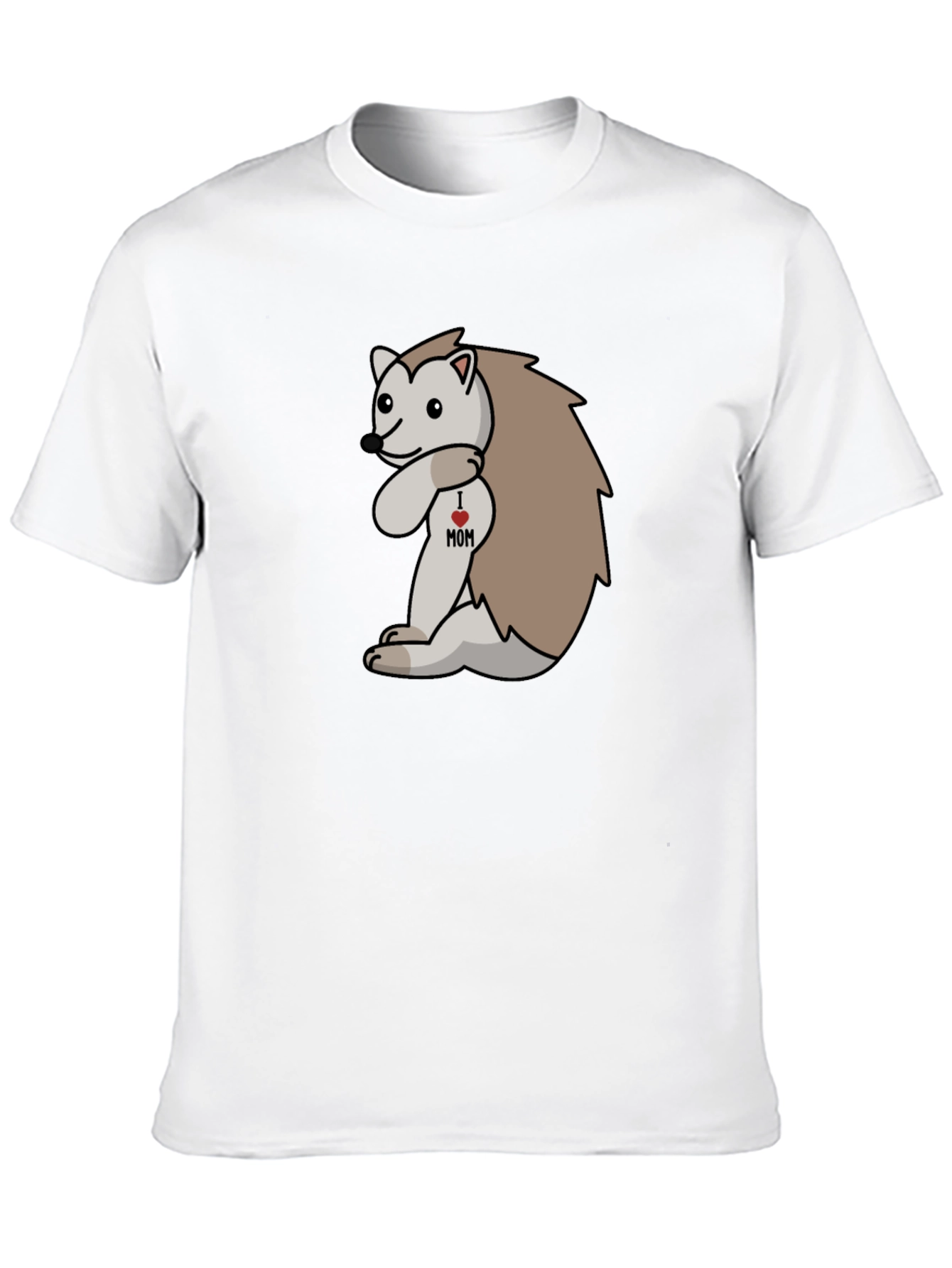 Black I Heart Mom Hedgehog Black T-Shirt view 10