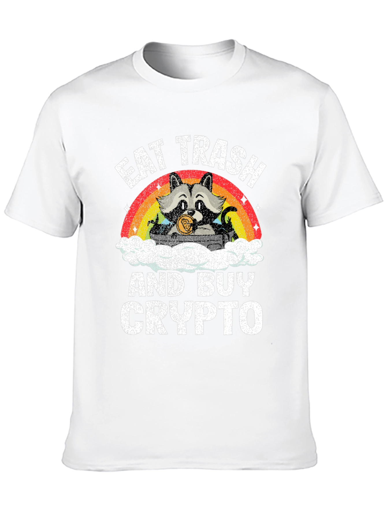 Black Eat Trash and Buy Crypto T-Shirt - Raccoon Design view 10