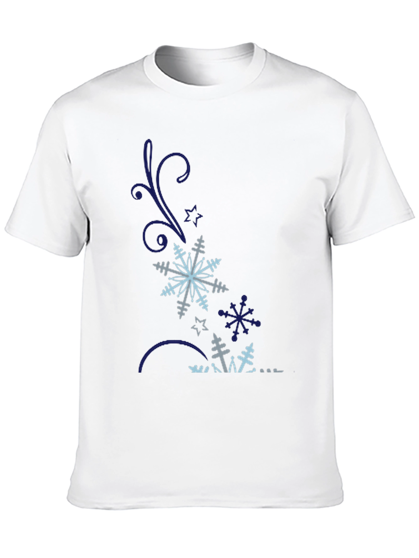 Black Snowflake Graphic Tee - Black Cotton Blend view 10